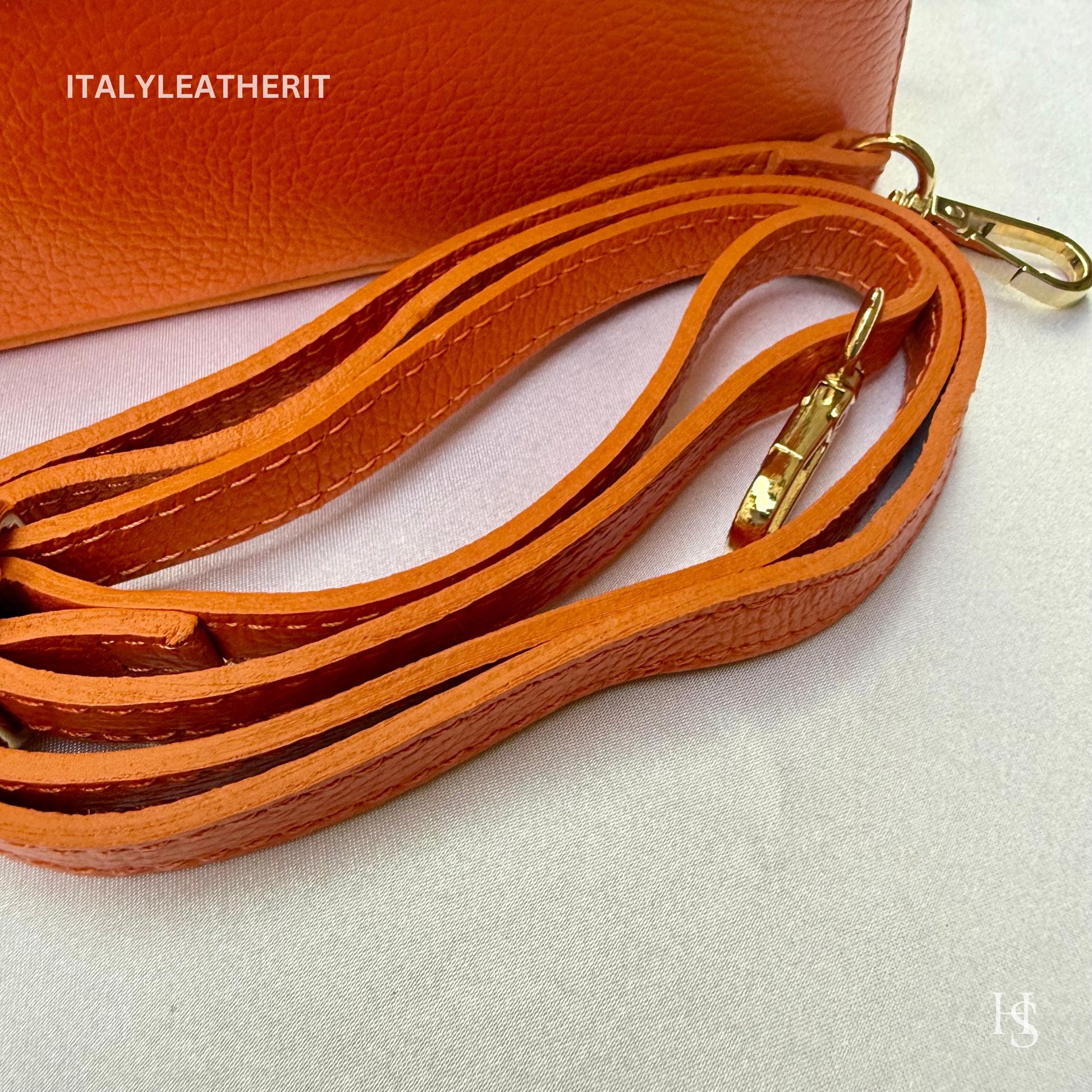 Italian Handmade Leather Bags for Women | Elegant Leather Tote from Florence with Bee-Shaped Accessory Clasp Closure