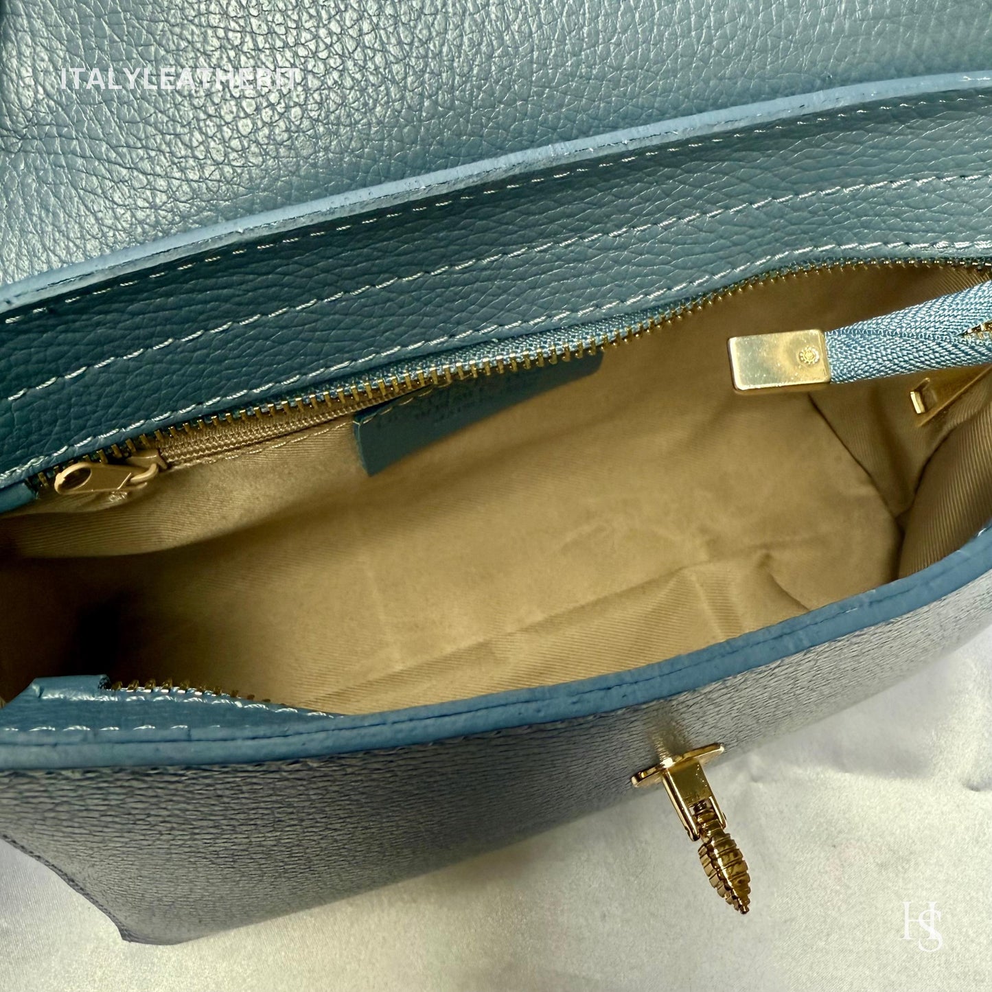 Italian Handmade Leather Bags for Women | Elegant Leather Tote from Florence with Bee-Shaped Accessory Clasp Closure