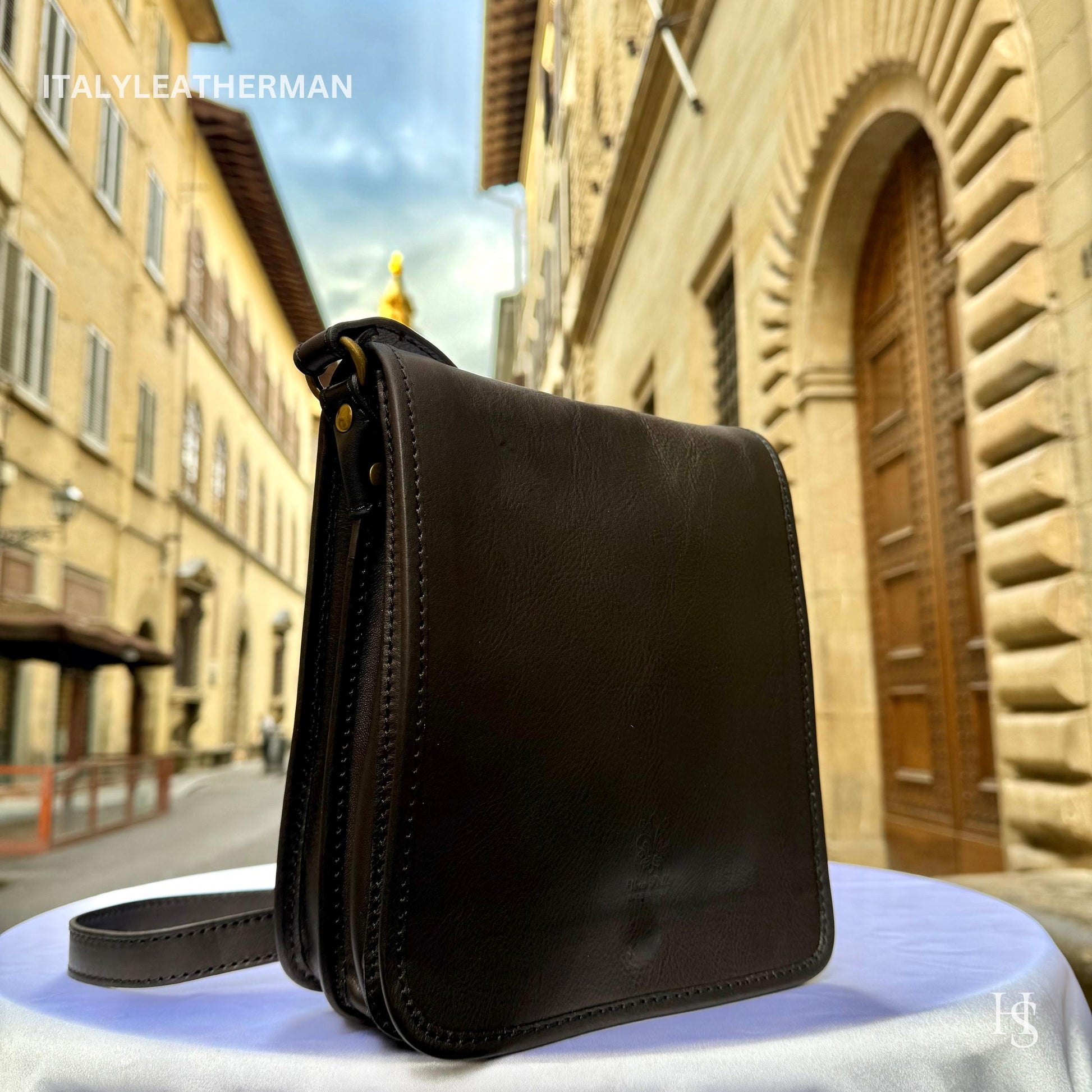 Italian Handmade Leather Crossbody Bags for Men Made In Italy from Florence || handmade leather bag , Gift for him