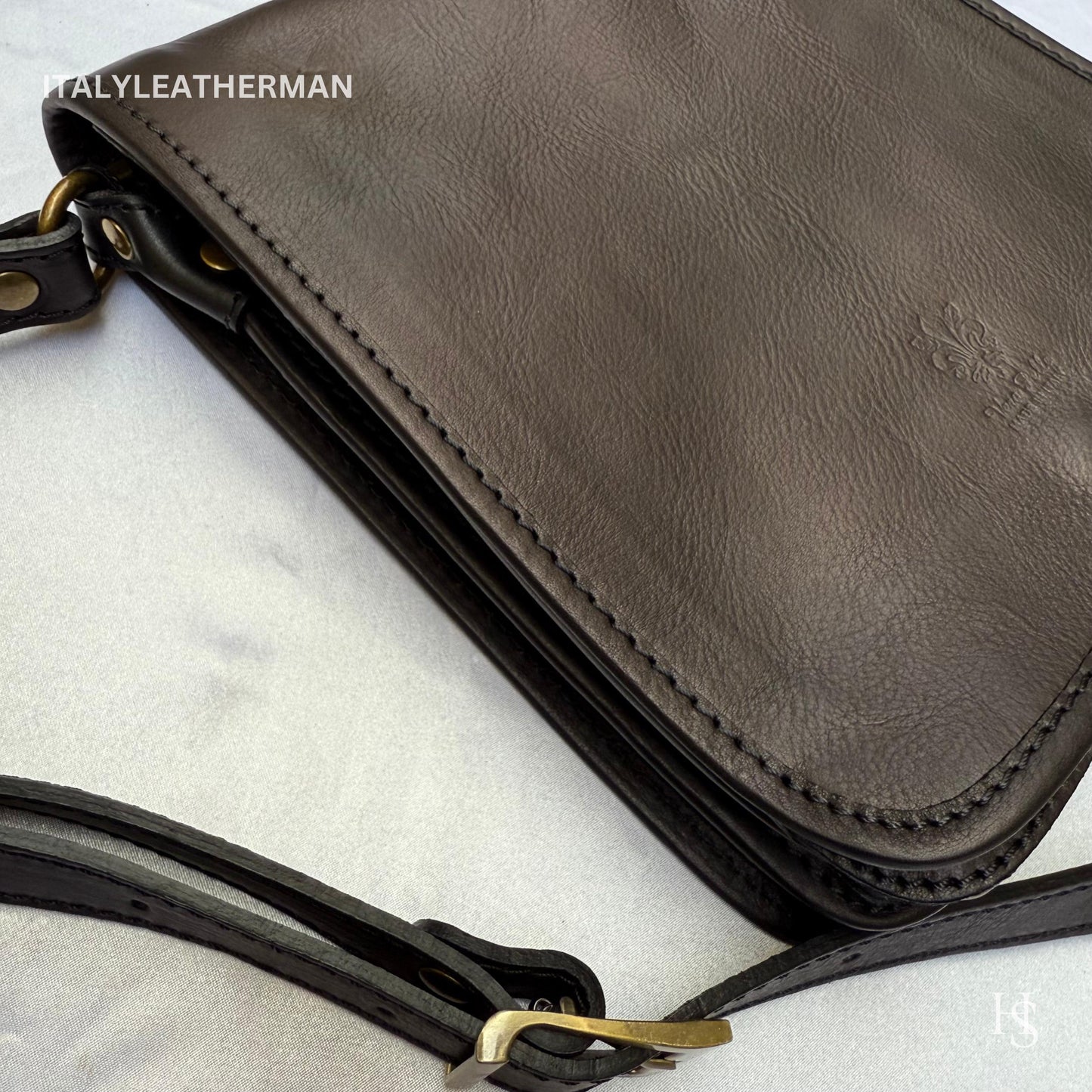 Italian Handmade Leather Crossbody Bags for Men Made In Italy from Florence || handmade leather bag , Gift for him