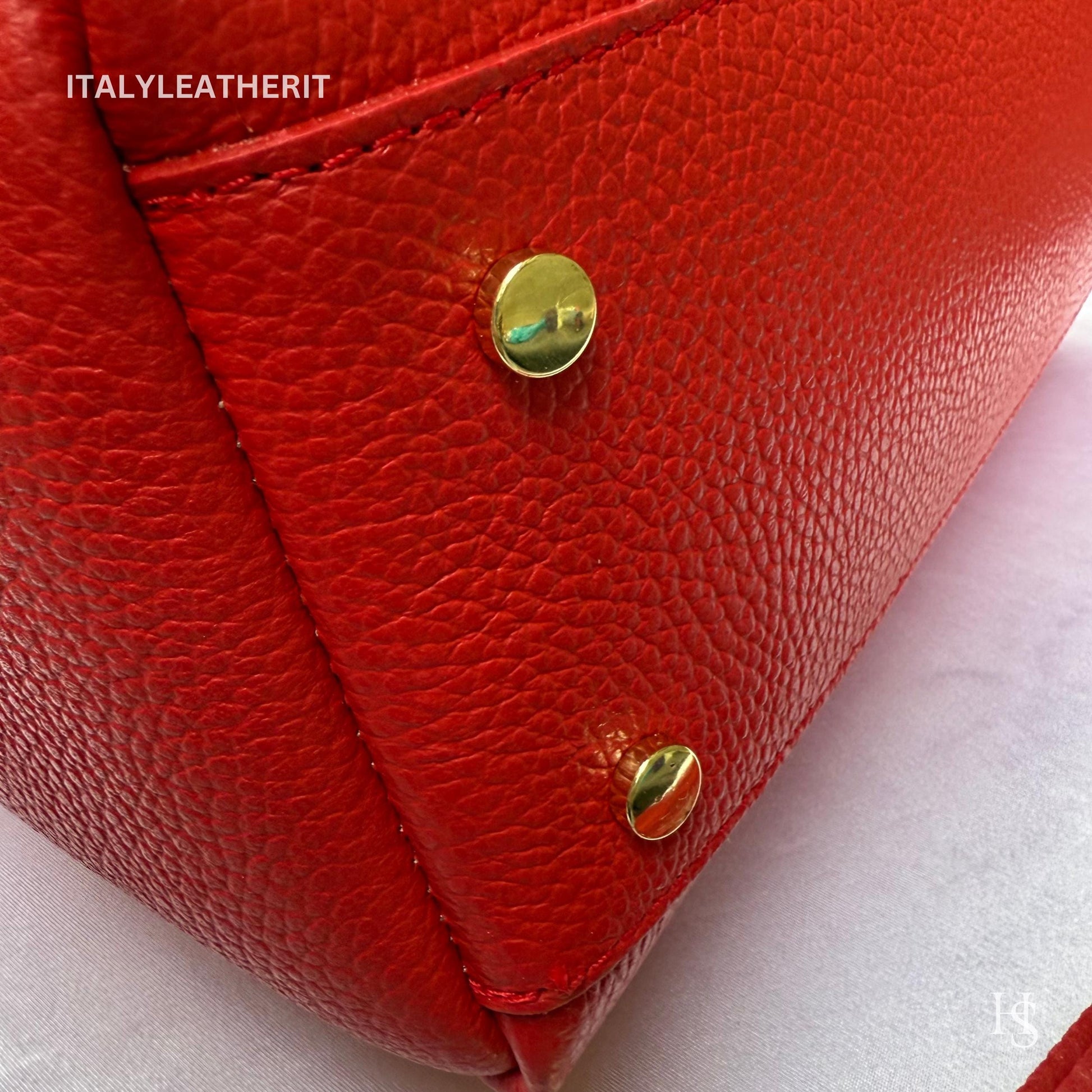 Italian Handmade Leather Bags For Women | Elegant Brown Leather Tote From Florence, Italy | Premium Craftsmanship, Red purse
