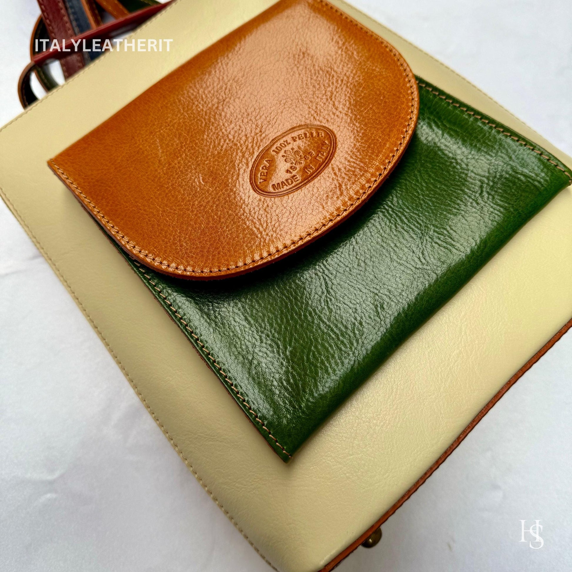 Italian Unisex Handmade Tuscan Leather Backpack From Florence, Made In Italy, Computer bag, multicolor backpack