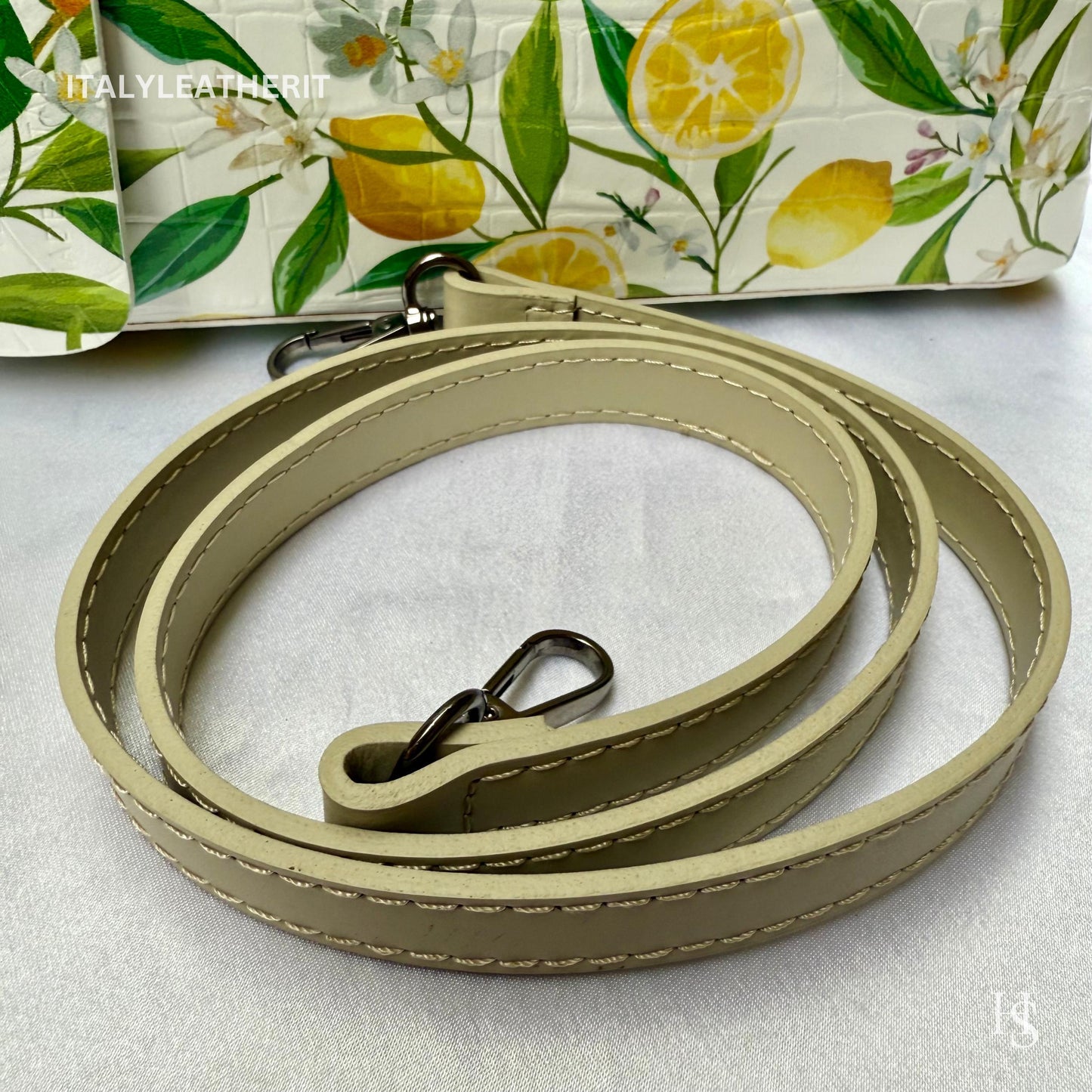 Italian Handmade Leather Bags For Woman l Elegant Leather Tote From Florence || Made in Italy, Flower lemon Purse