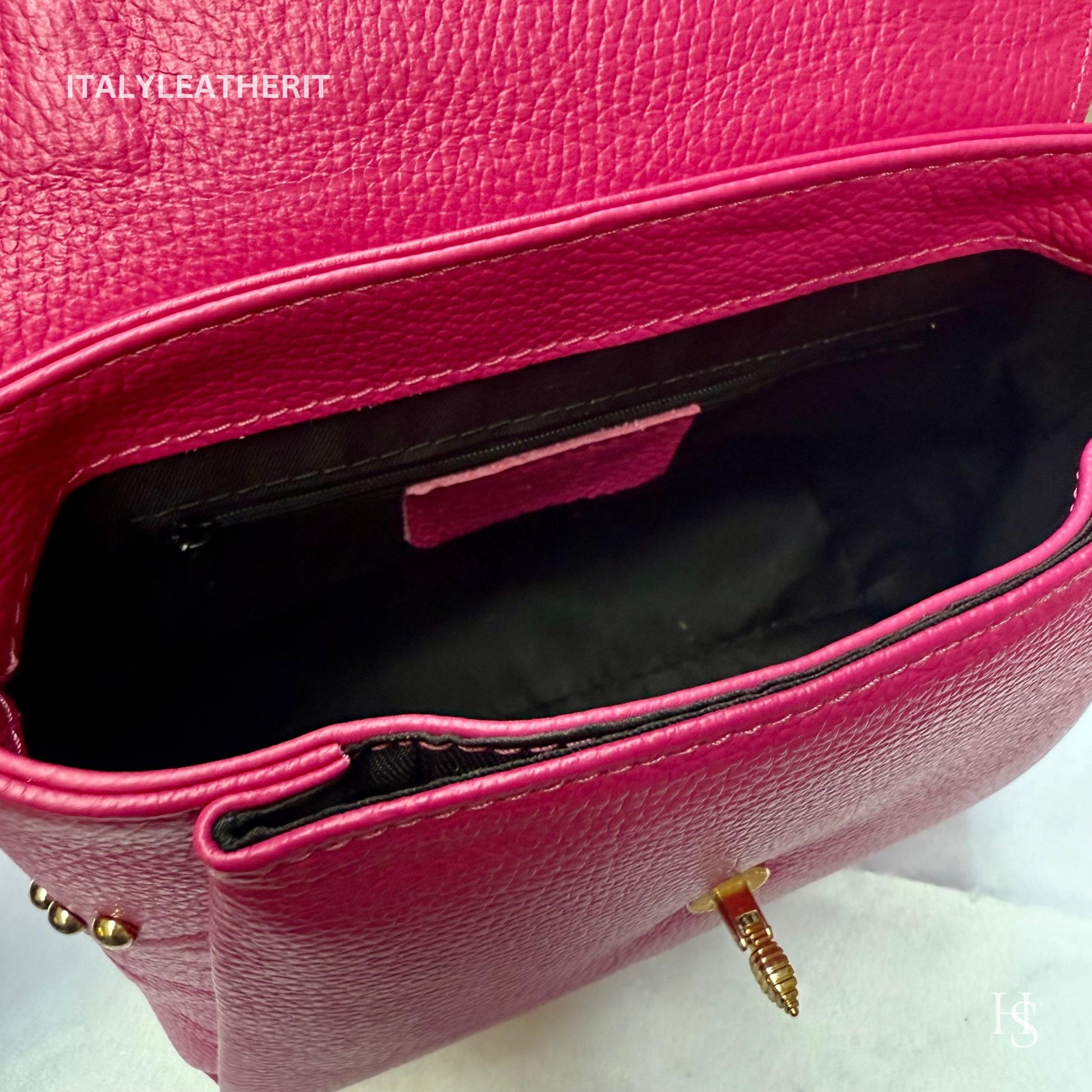 Bee Clasp Purse Handmade Italian Leather Bag for Women - Italy Leather Shop