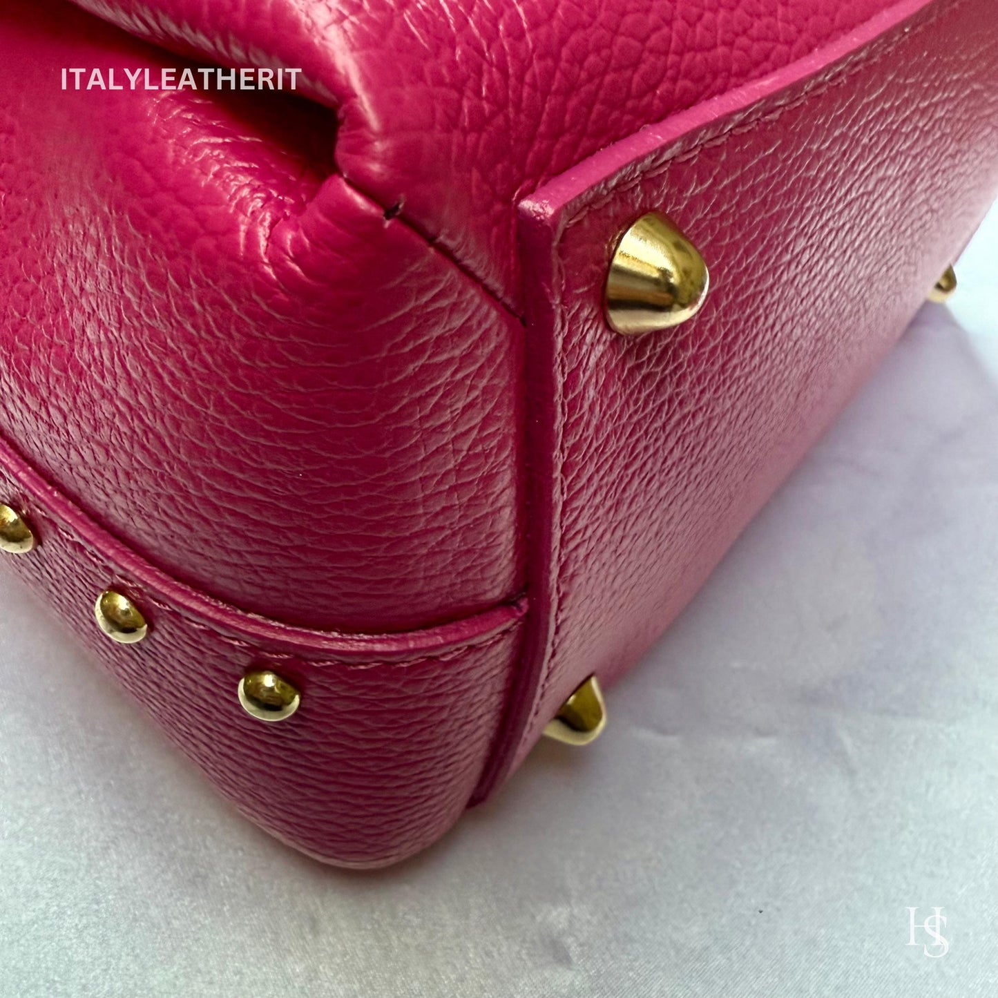 Bee Clasp Purse Handmade Italian Leather Bag for Women - Italy Leather Shop
