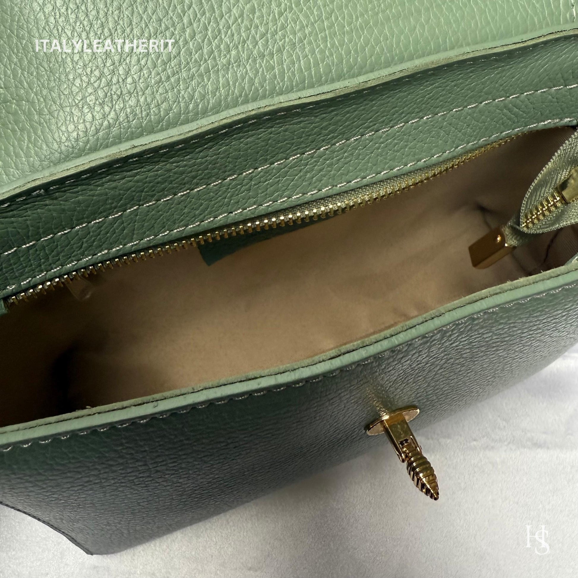 Italian Handmade Leather Bags for Women | Elegant Leather Tote from Florence with Bee-Shaped Accessory Clasp Closure