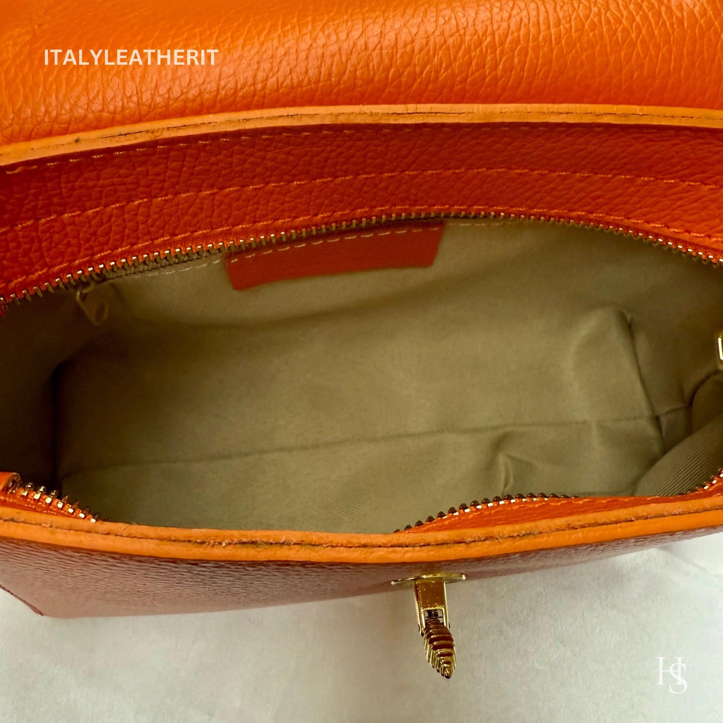 Italian Handmade Leather Bags for Women | Elegant Leather Tote from Florence with Bee-Shaped Accessory Clasp Closure