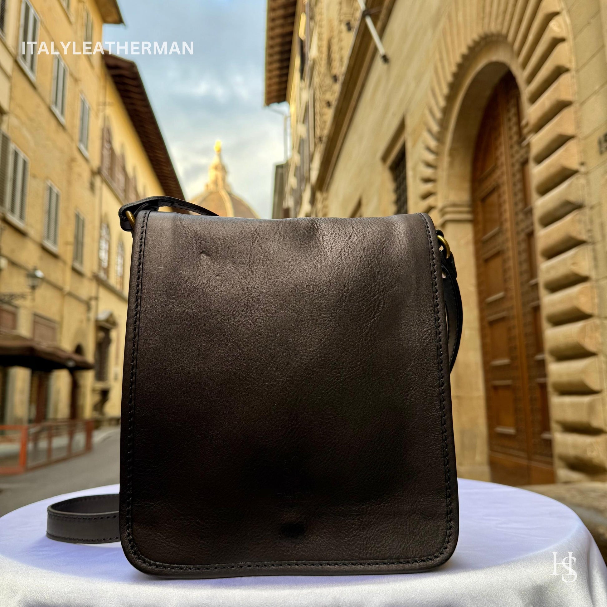 Italian Handmade Leather Crossbody Bags for Men Made In Italy from Florence || handmade leather bag , Gift for him