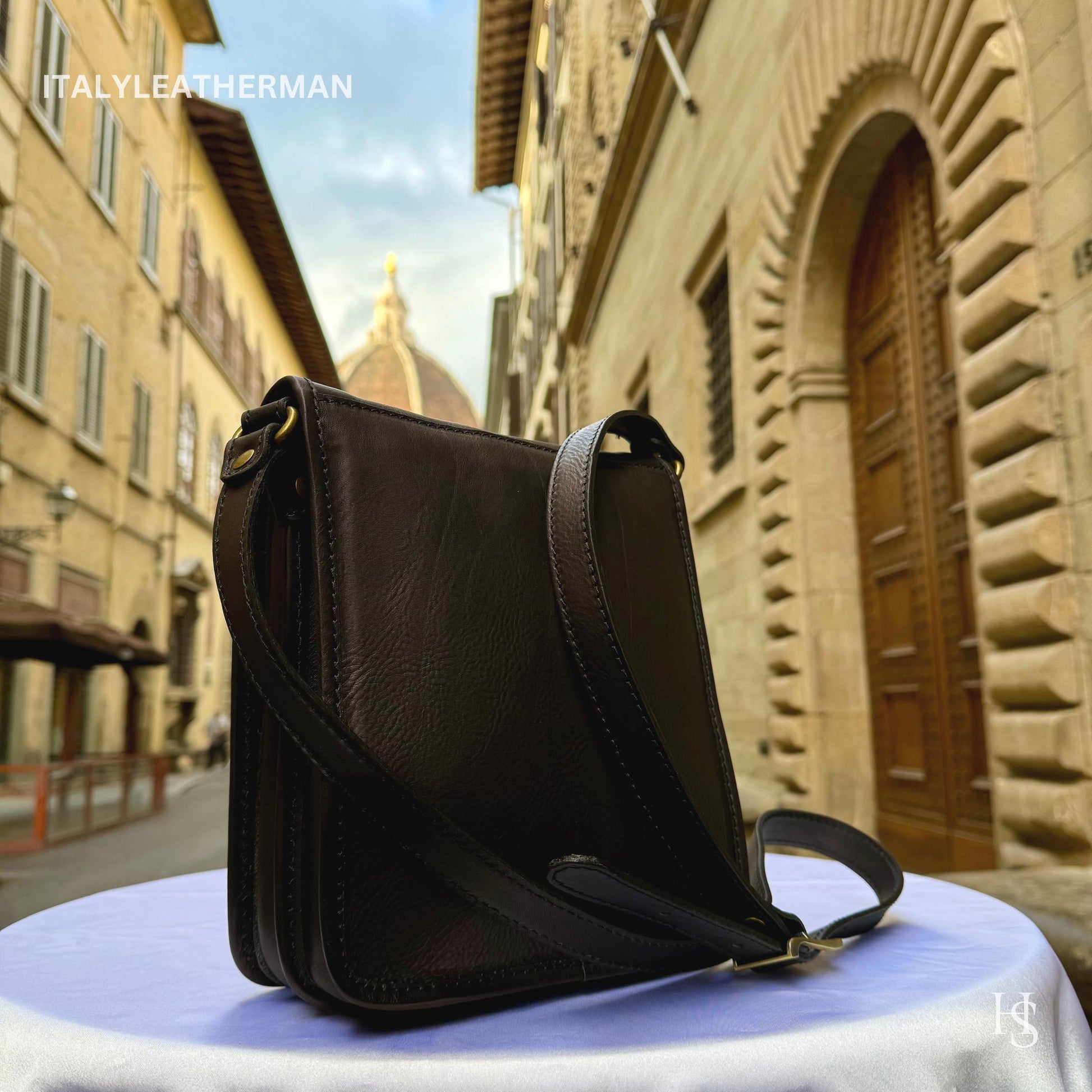 Italian Handmade Leather Crossbody Bags for Men Made In Italy from Florence || handmade leather bag , Gift for him