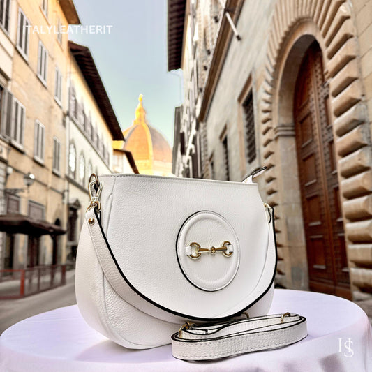 Italian Handmade Leather Bags For Women l l Elegant Leather Tote From Florence, Made in Italy, White leather Tote