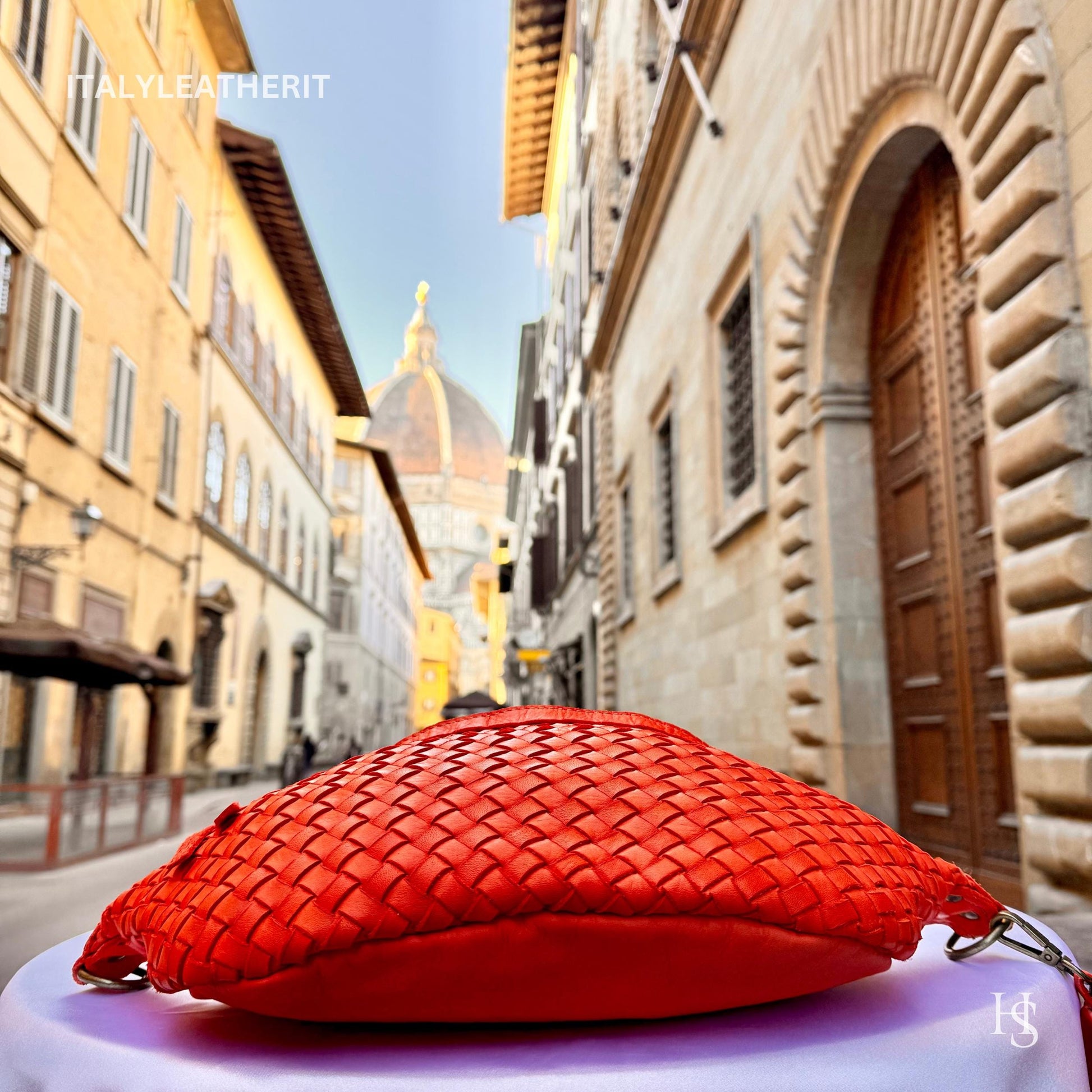 Italian Handmade Leather Sling Bag for Unisex Made In Italy from Florence | Waist Bag, orang bag