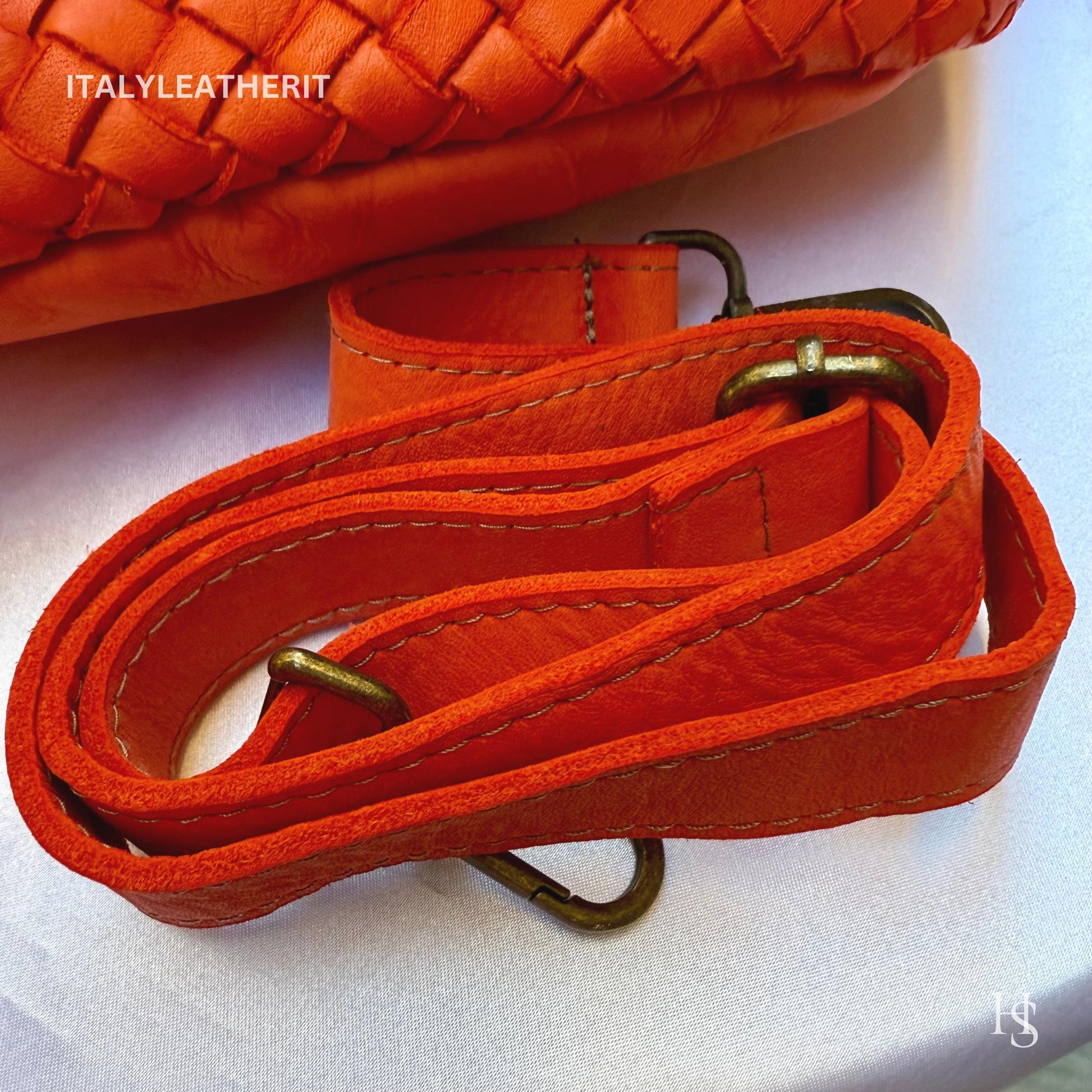 Italian Handmade Leather Sling Bag for Unisex Made In Italy from Florence | Waist Bag, orang bag