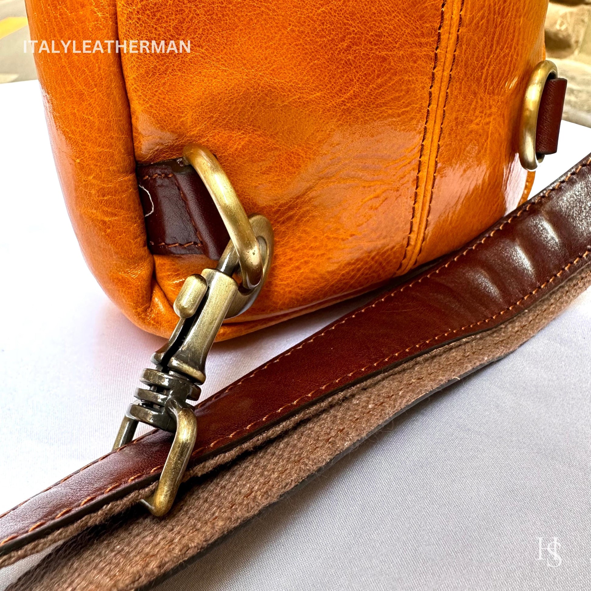Italian Handmade Leather Sling Bag for Unisex Made In Italy from Florence | Waist Bag