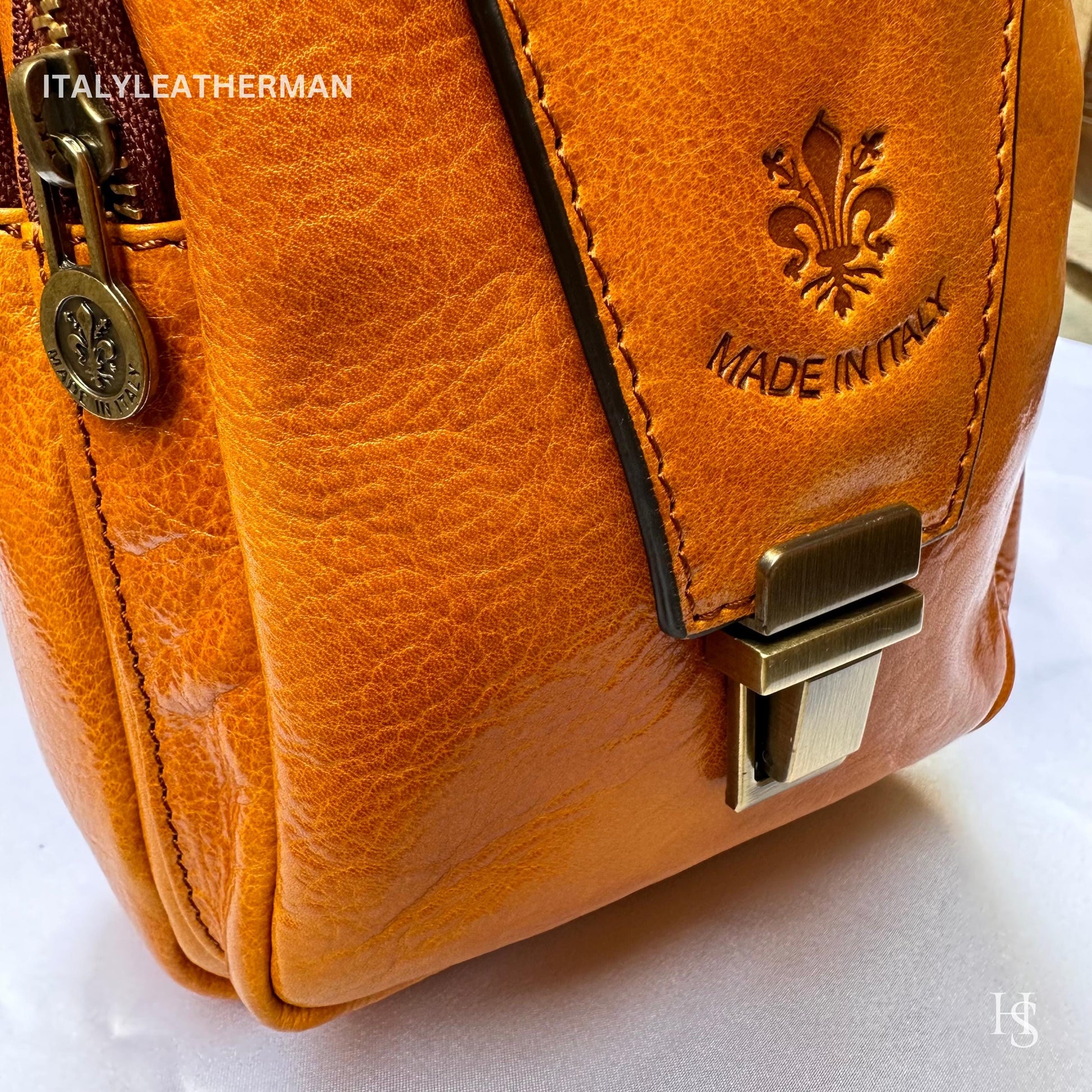 Italian Handmade Leather Sling Bag for Unisex Made In Italy from Florence | Waist Bag