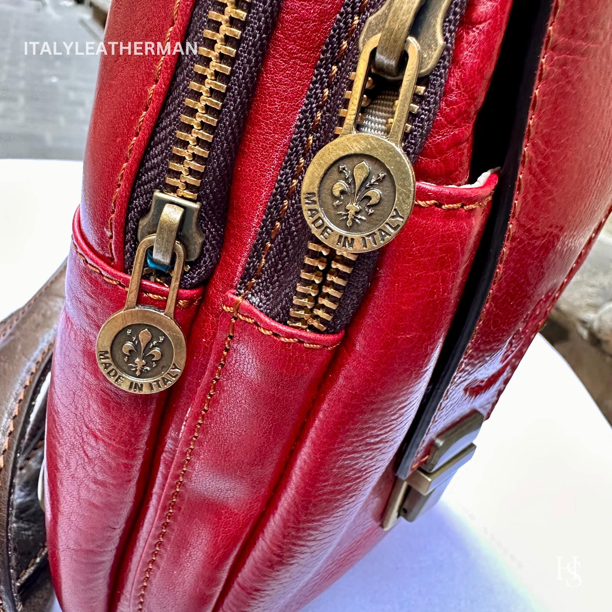 Italian Handmade Leather Sling Bag for Unisex Made In Italy from Florence | Waist Bag