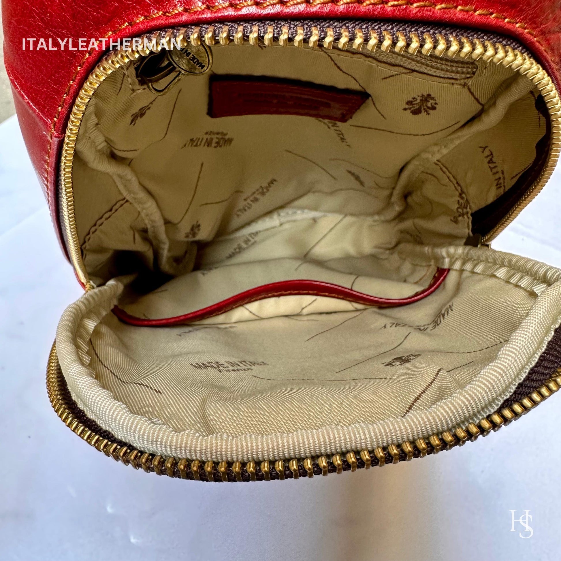 Italian Handmade Leather Sling Bag for Unisex Made In Italy from Florence | Waist Bag