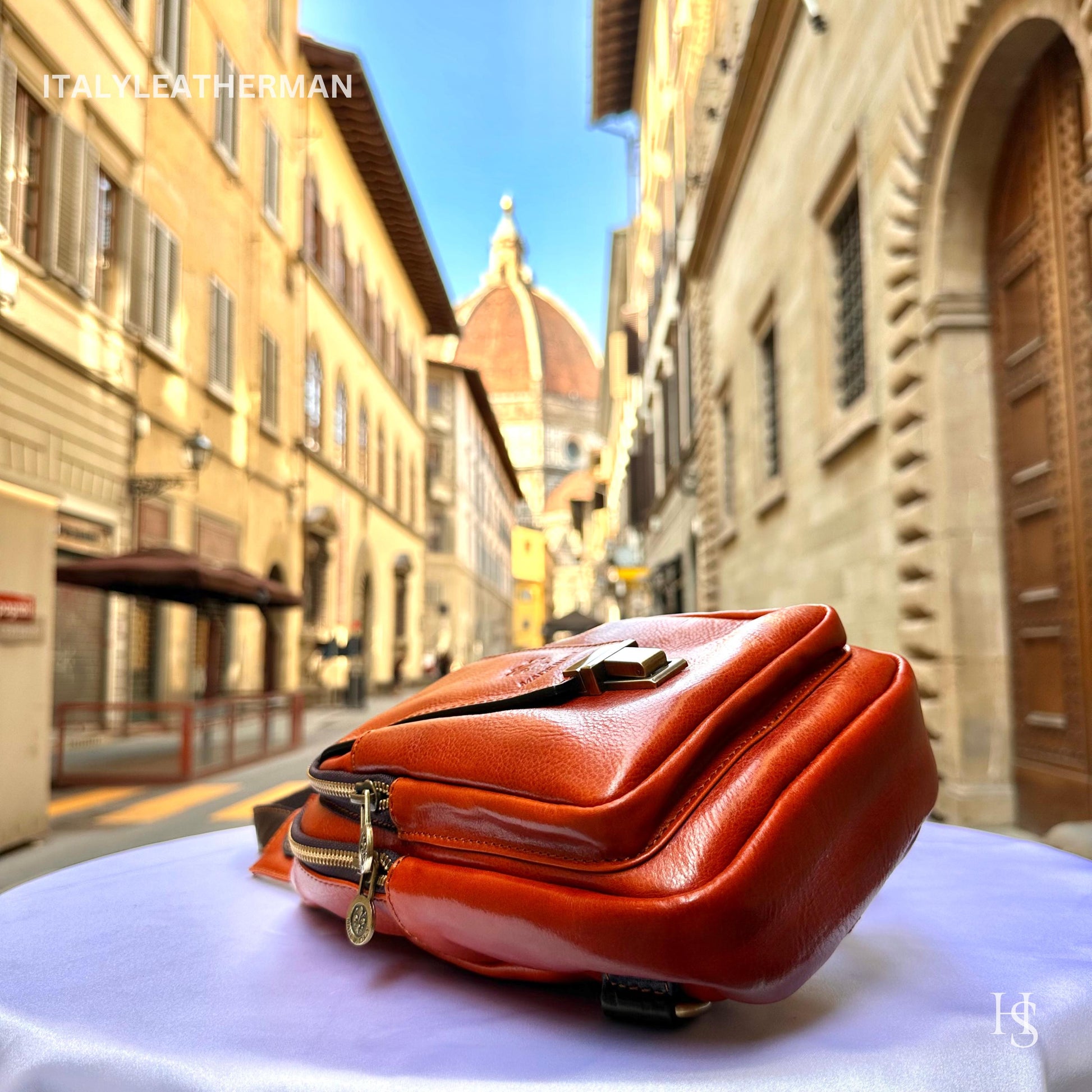 Italian Handmade Leather Sling Bag for Unisex Made In Italy from Florence | Waist Bag,gifts for him
