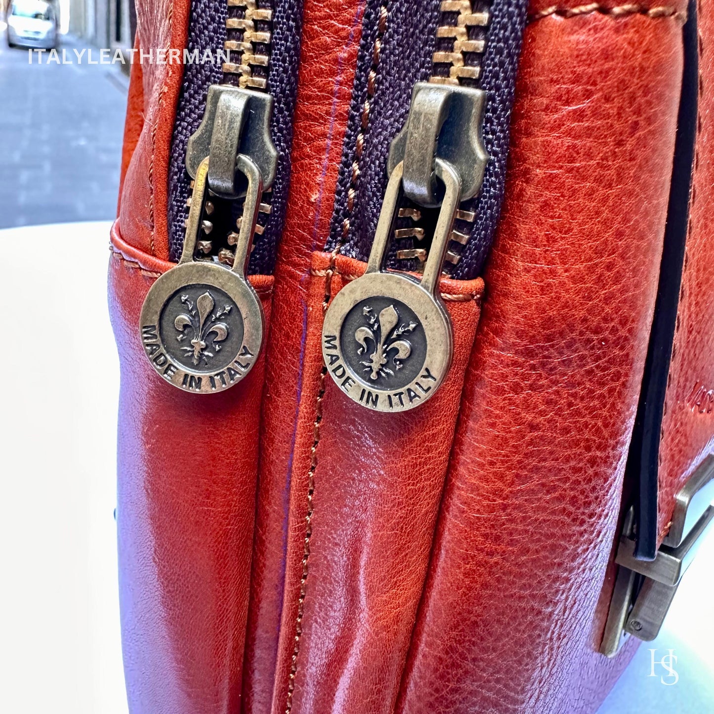 Italian Handmade Leather Sling Bag for Unisex Made In Italy from Florence | Waist Bag,gifts for him
