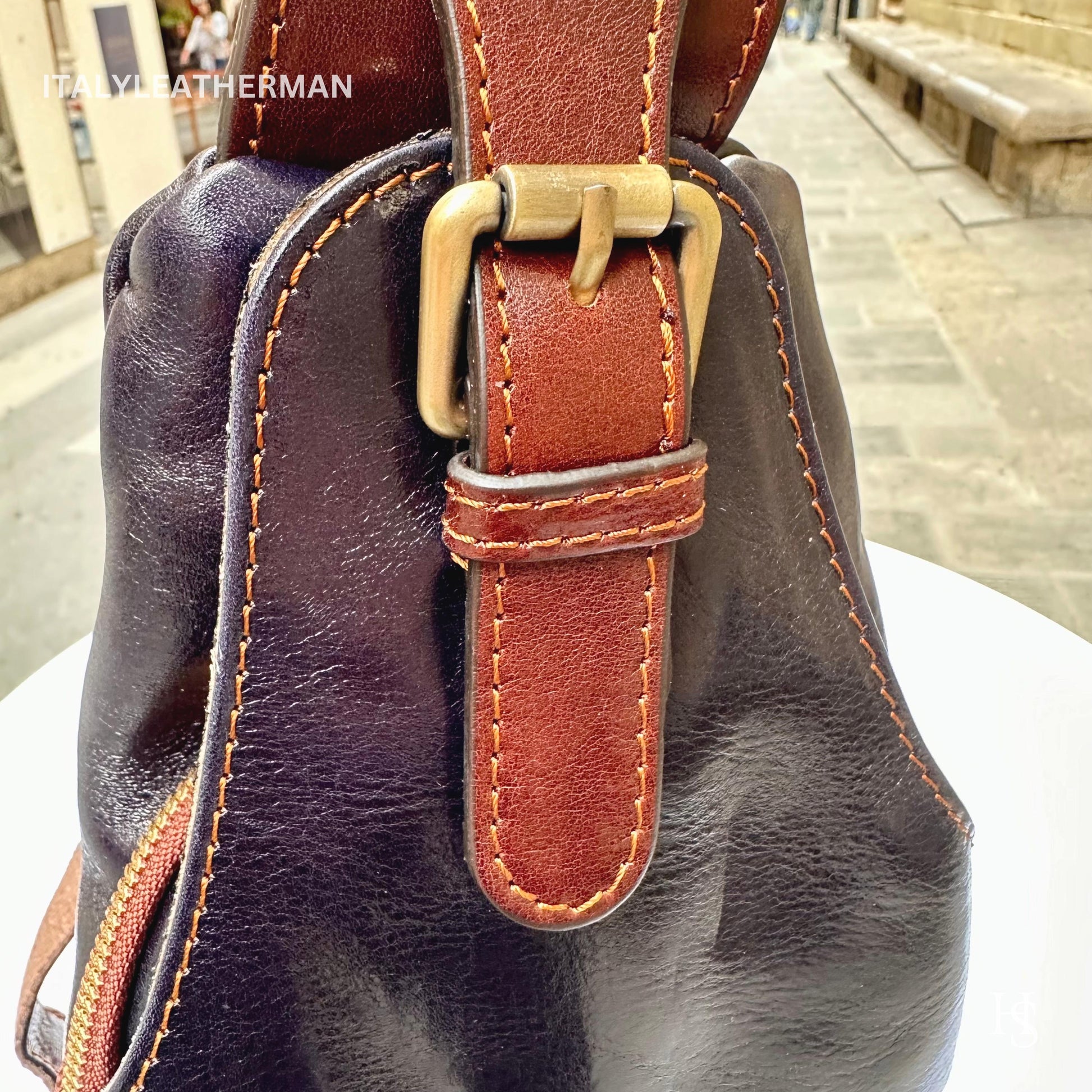 Italian Handmade Leather Sling Bag for Men | Elevate Your Style with Exquisite Craftsmanship, NAVY BLUE