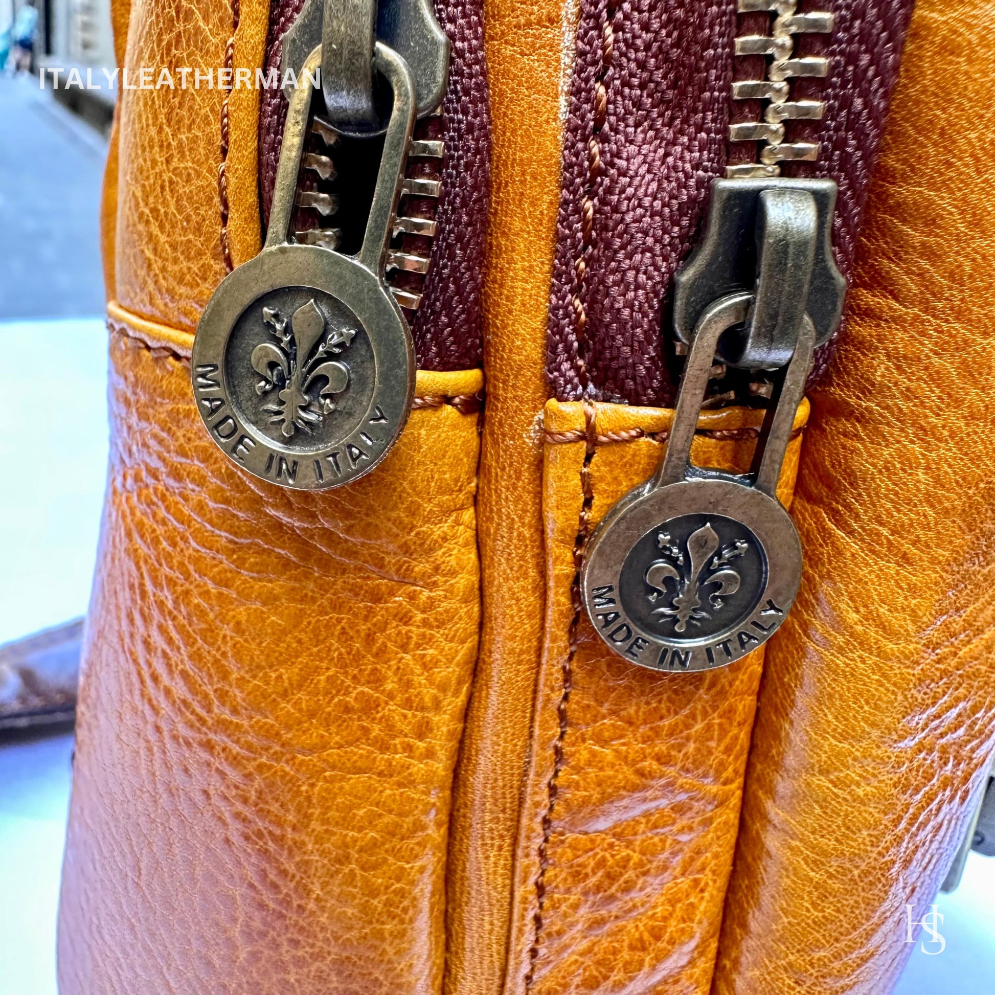 Italian Handmade Leather Sling Bag for Unisex Made In Italy from Florence | Waist Bag