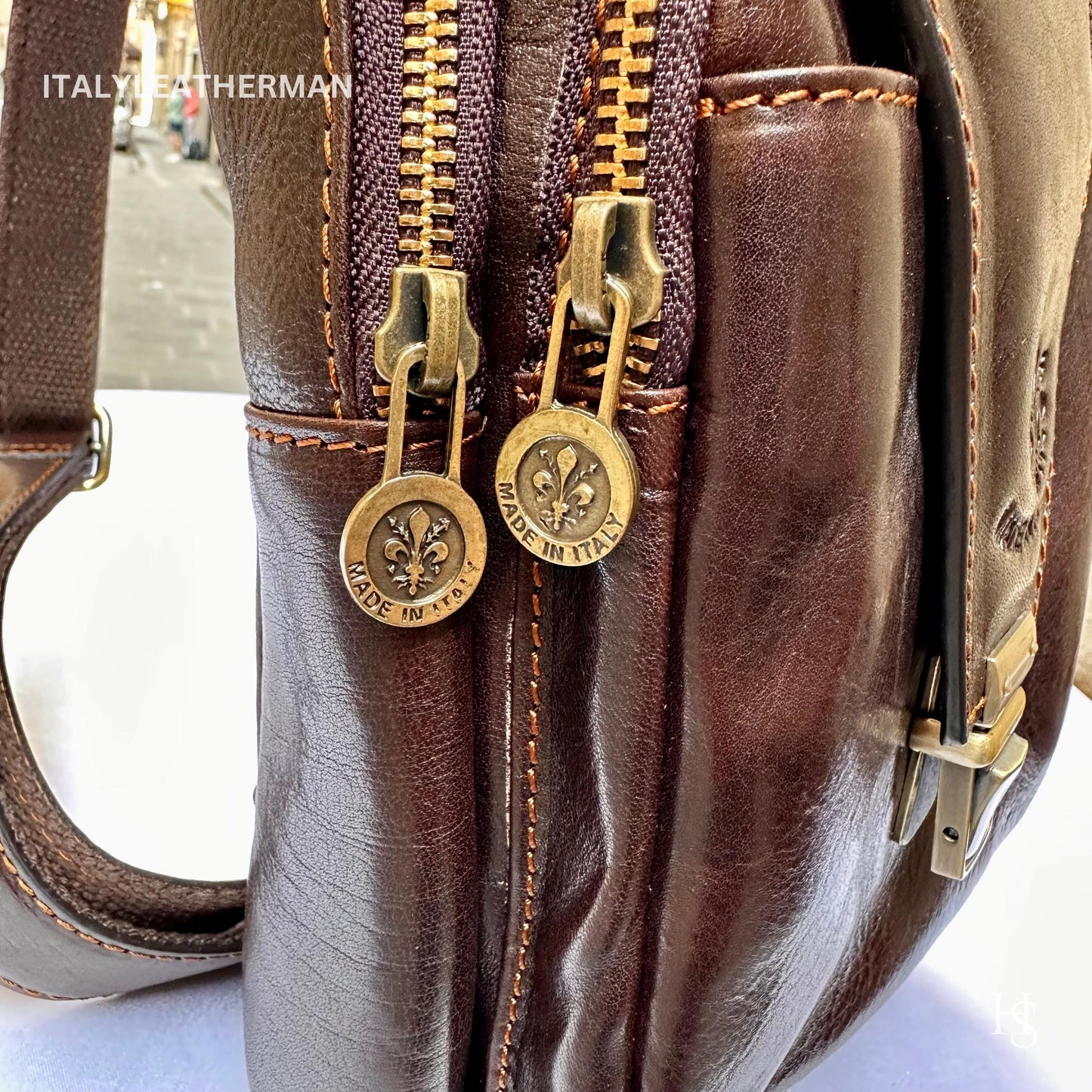 Italian Handmade Leather Sling Bag for Unisex Made In Italy from Florence | Waist Bag