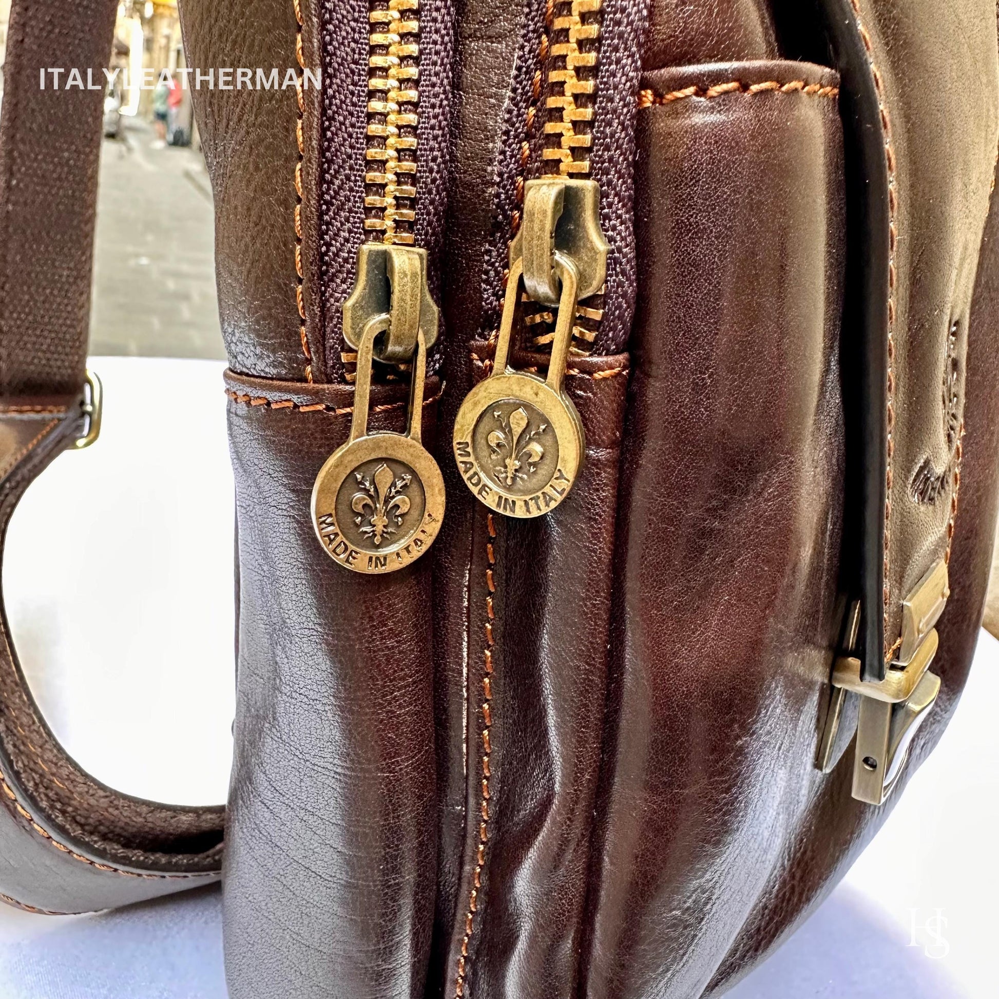 Italian Handmade Leather Sling Bag for Unisex Made In Italy from Florence | Waist Bag