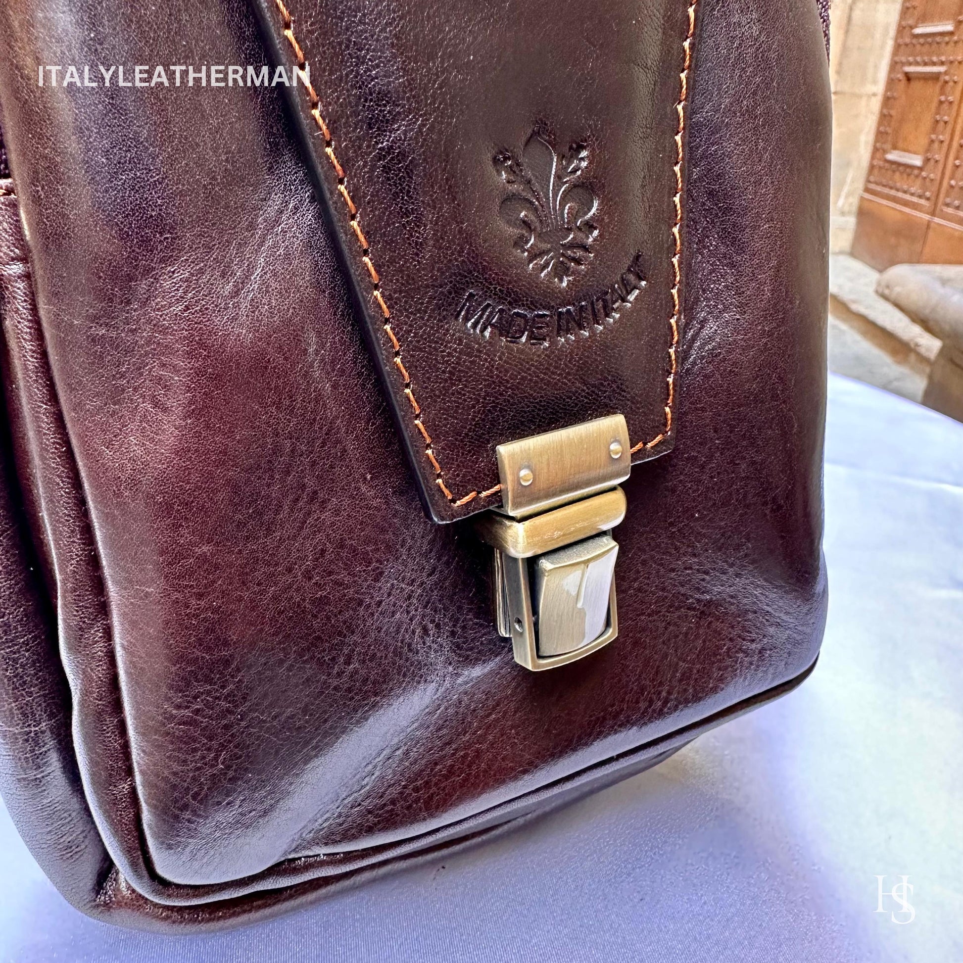 Italian Handmade Leather Sling Bag for Unisex Made In Italy from Florence | Waist Bag