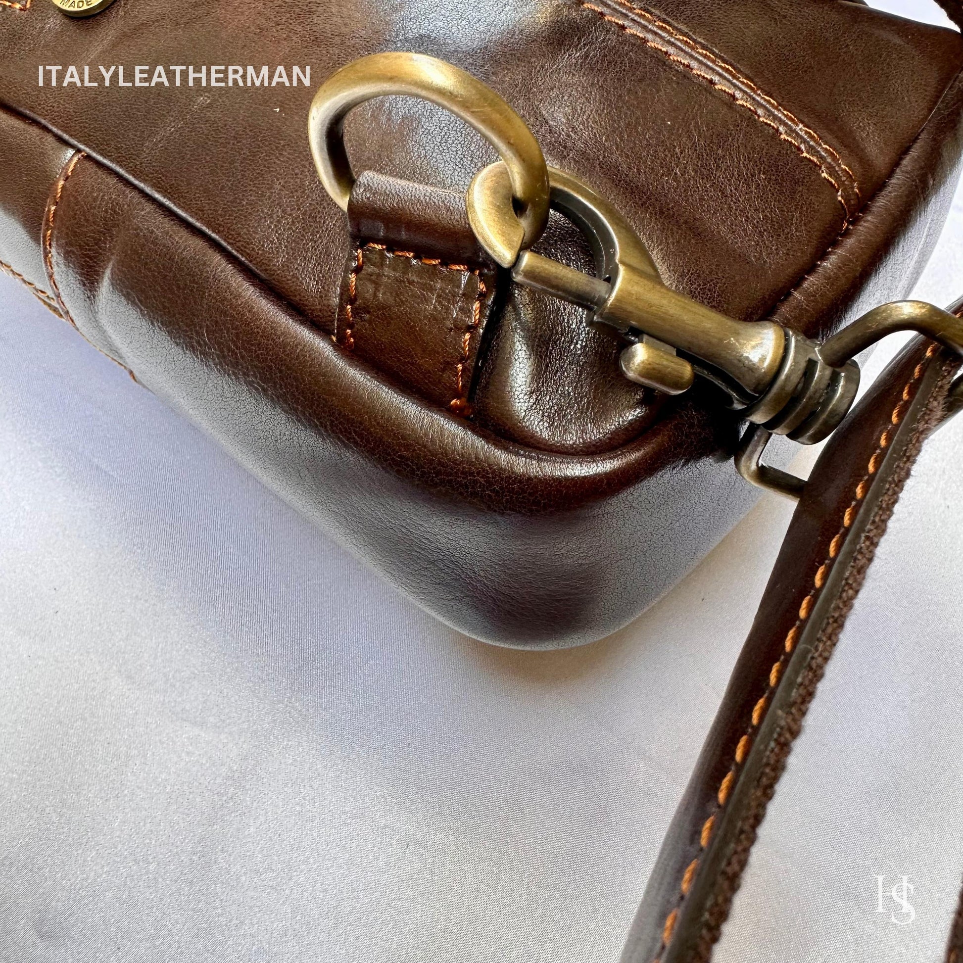 Italian Handmade Leather Sling Bag for Unisex Made In Italy from Florence | Waist Bag