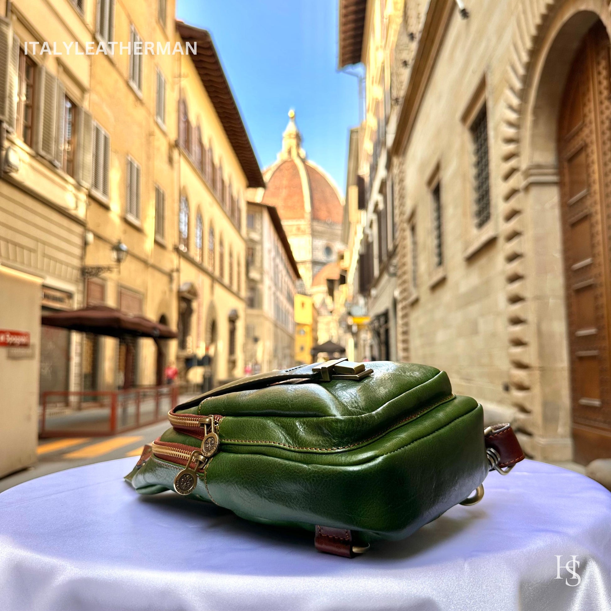 Italian Handmade Leather Sling Bag for Unisex Made In Italy from Florence | Waist Bag, gifts for him