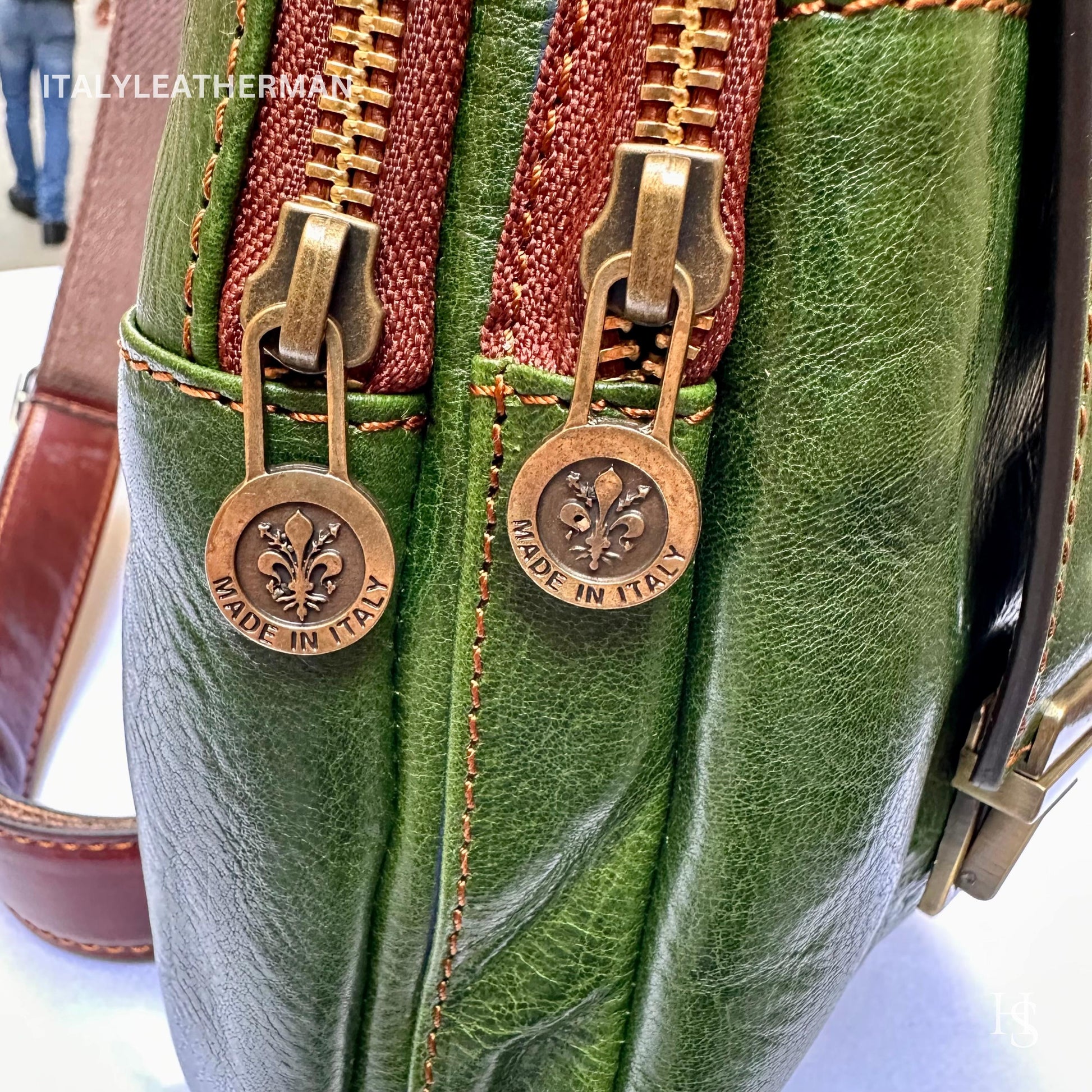 Italian Handmade Leather Sling Bag for Unisex Made In Italy from Florence | Waist Bag, gifts for him