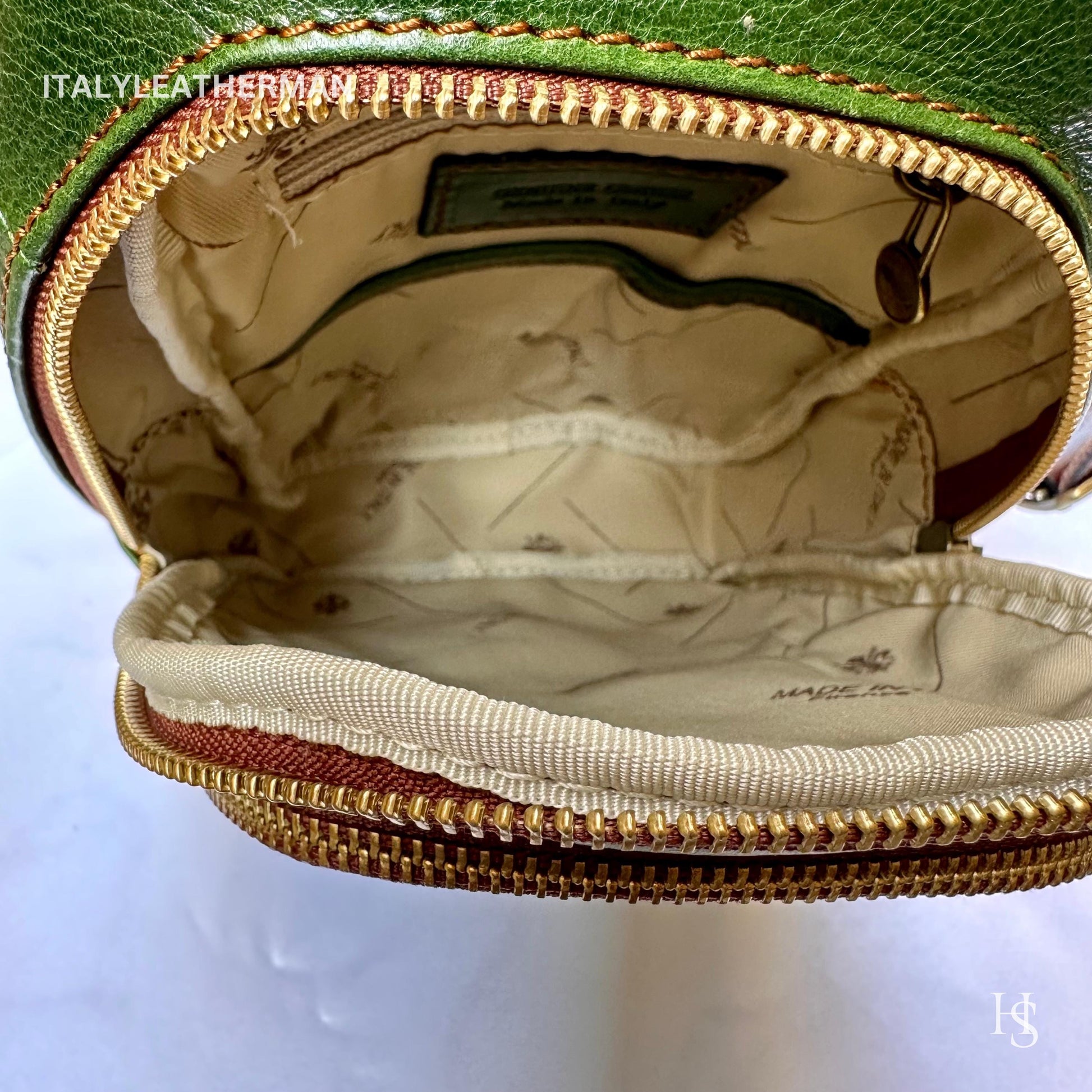 Italian Handmade Leather Sling Bag for Unisex Made In Italy from Florence | Waist Bag, gifts for him