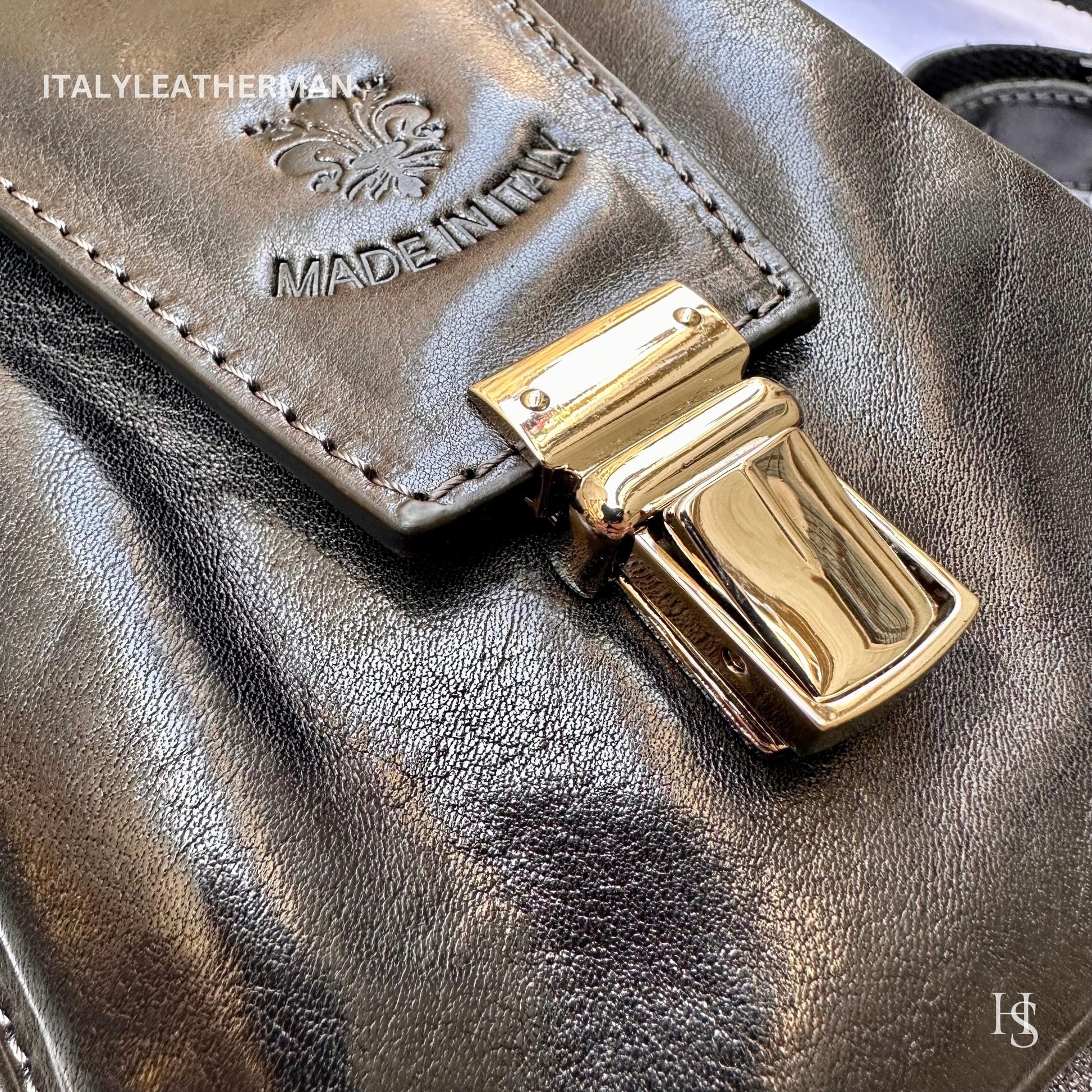 Italian Handmade Leather Sling Bag for Unisex Made In Italy from Florence | Waist Bag
