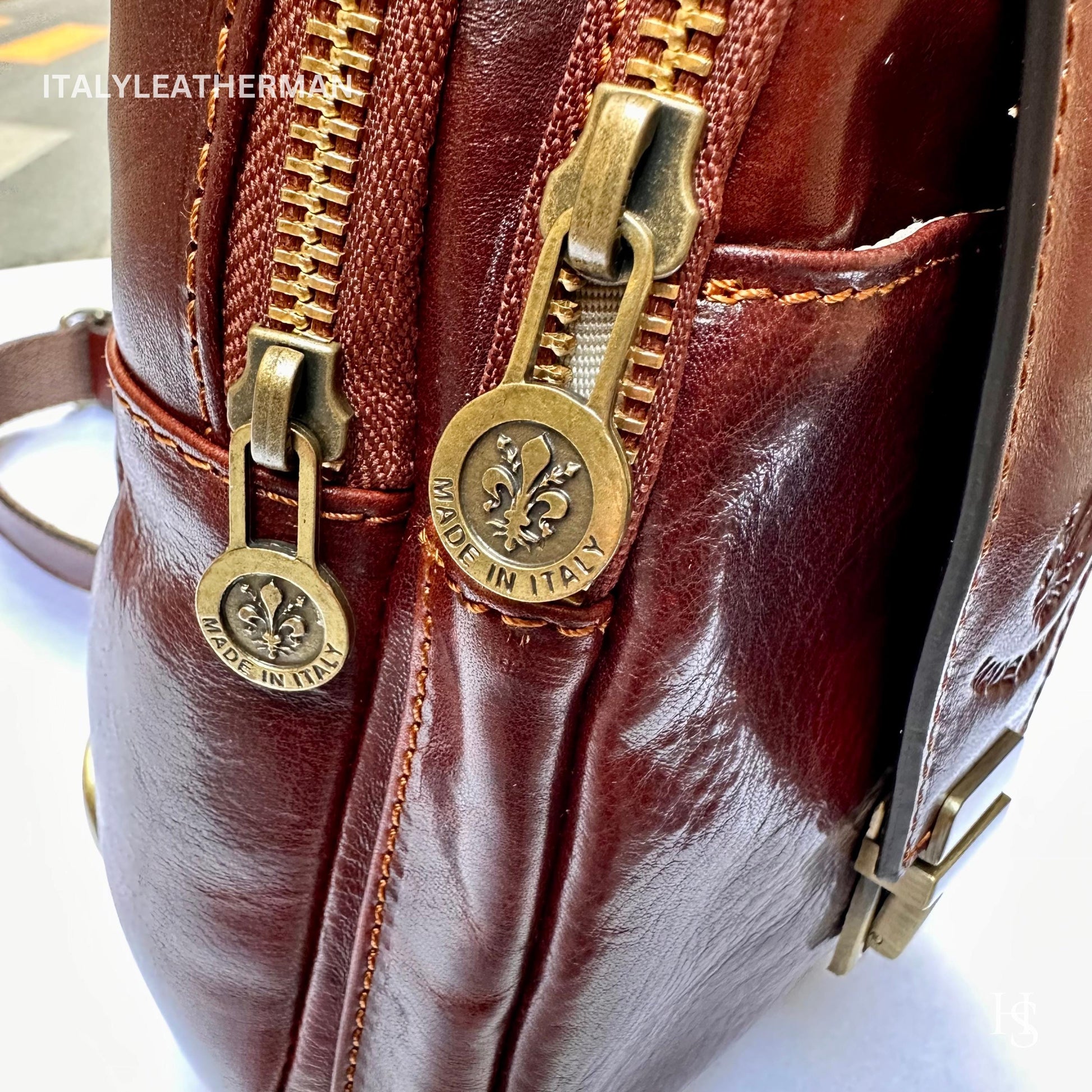 Italian Handmade Leather Sling Bag for Unisex Made In Italy from Florence | Waist Bag, perfect gift