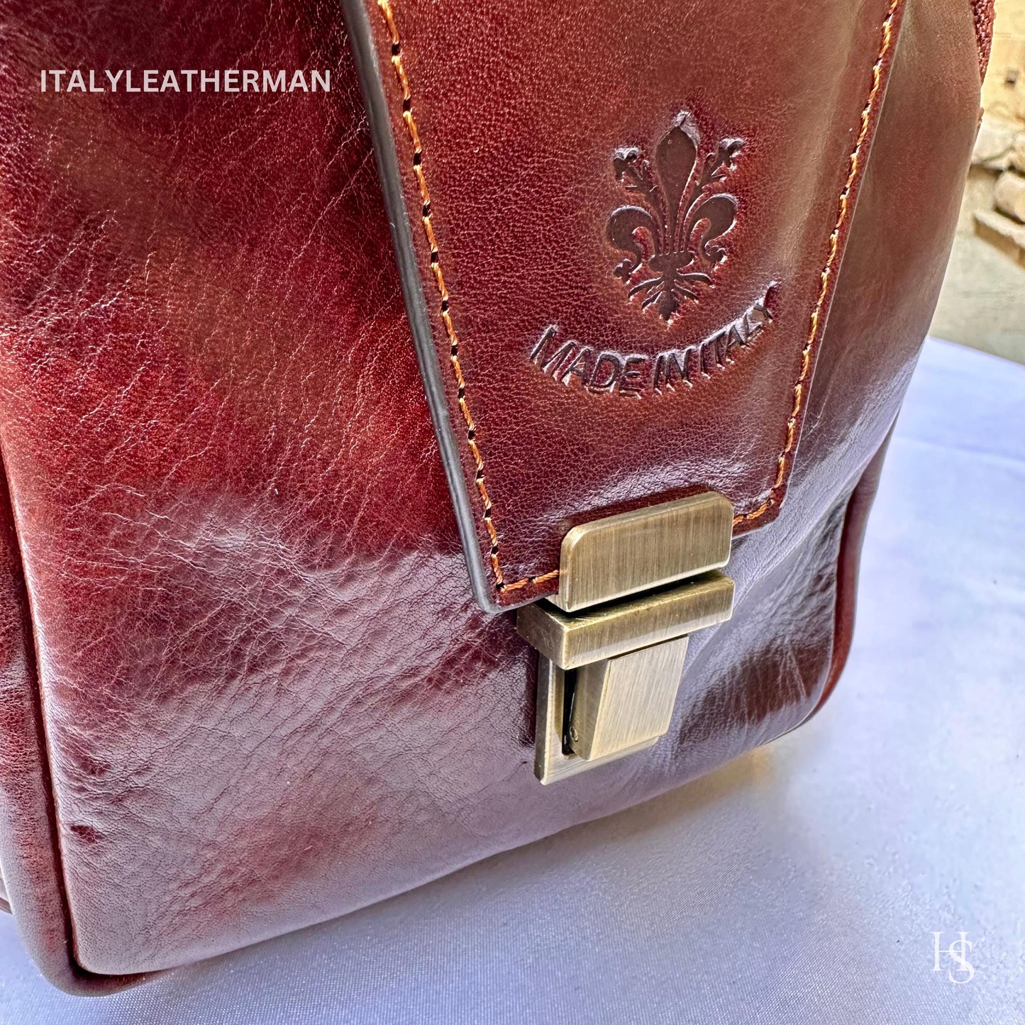 Italian Handmade Leather Sling Bag for Unisex Made In Italy from Florence | Waist Bag, perfect gift