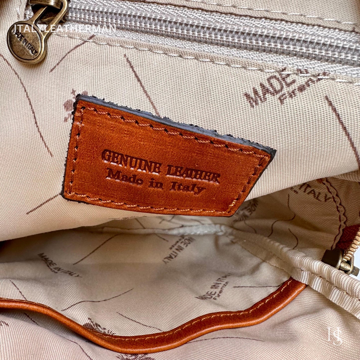 Italian Handmade Leather Sling Bag for Unisex Made In Italy from Florence | Waist Bag