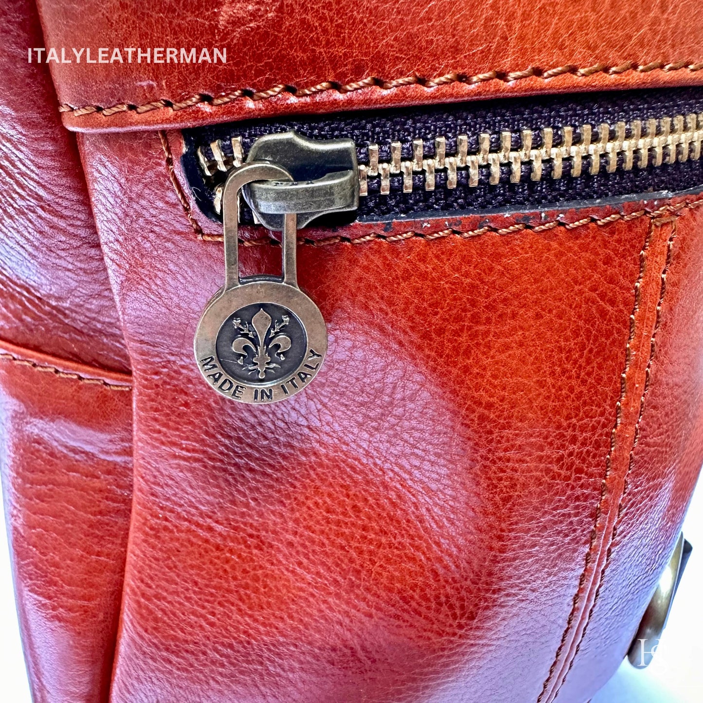 Italian Handmade Leather Sling Bag for Unisex Made In Italy from Florence | Waist Bag,gifts for him