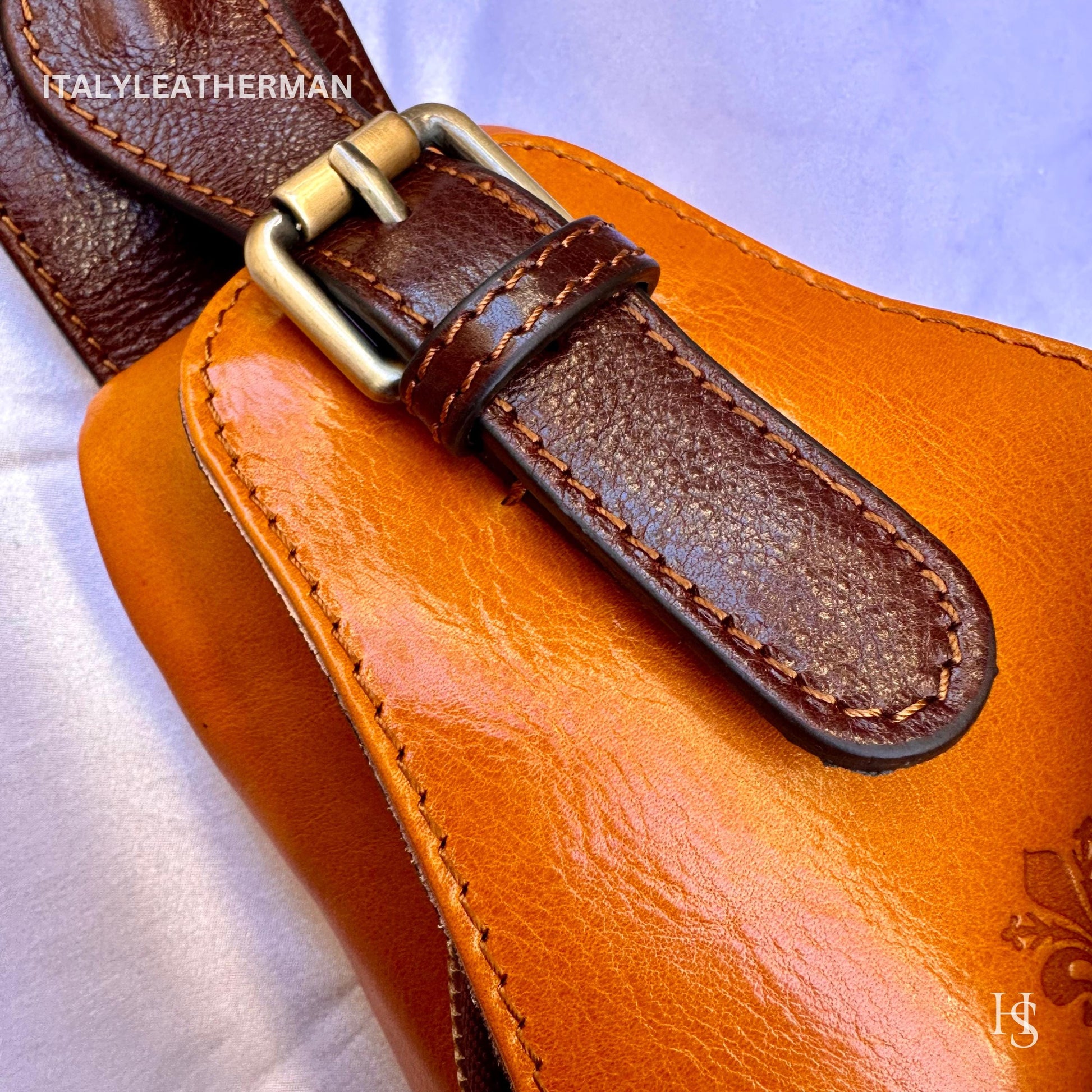 Italian Handmade Leather Sling Bags for Unisex, Crafted in Florence - Versatile Waist Bag and Leather Fanny Pack
