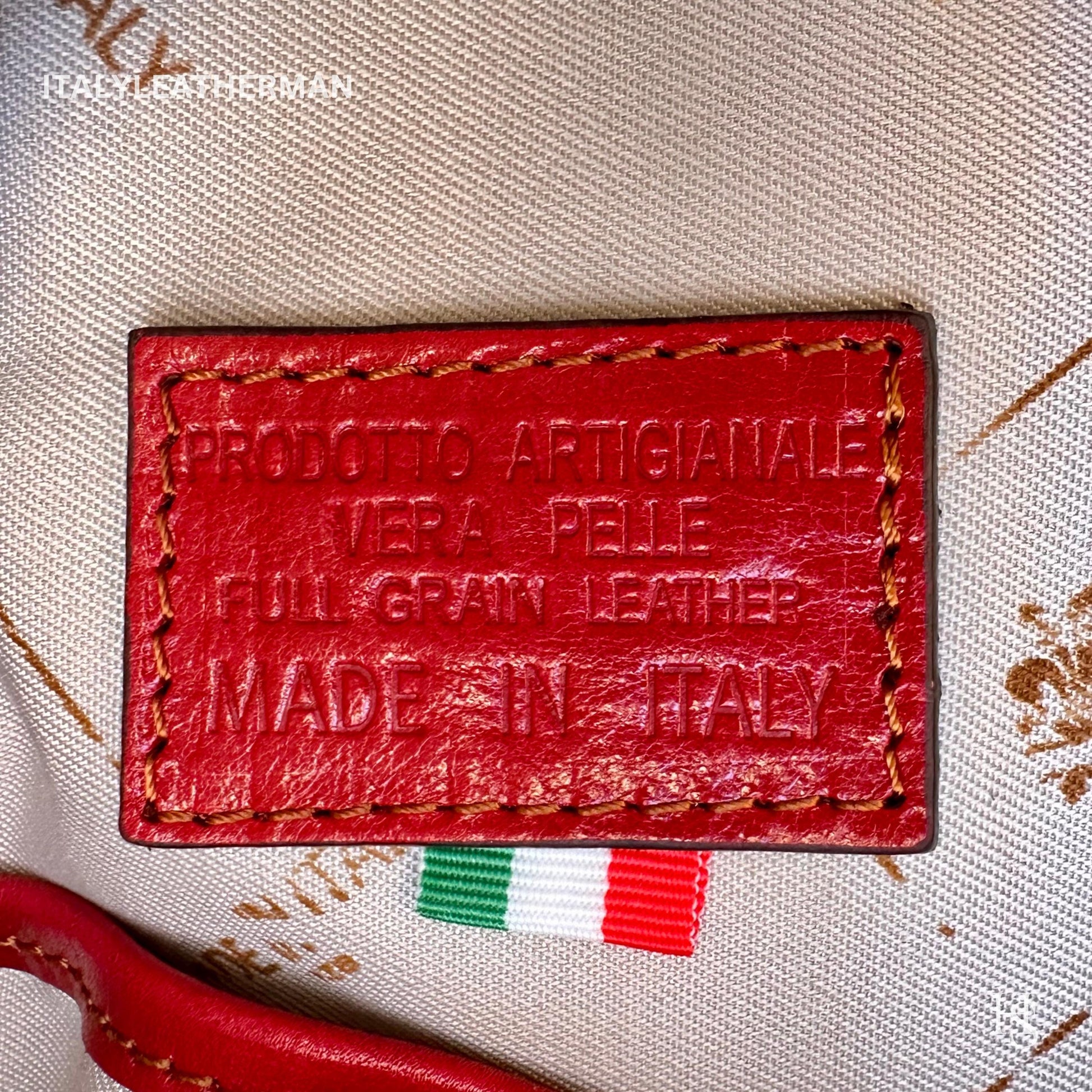 Italian Handmade Leather Sling Bags for Unisex Made in Italy from Florence - Waist Bag - Leather Fanny Pack - Red Sling Bag