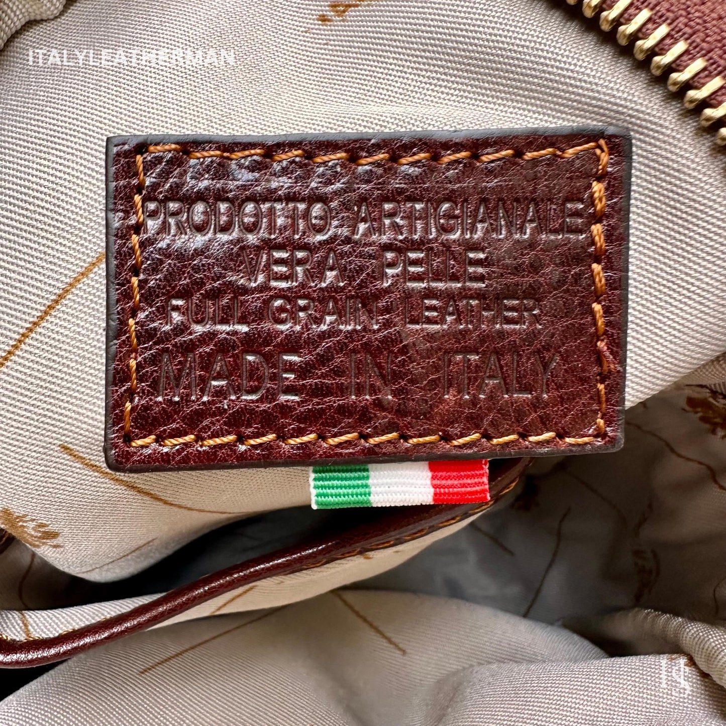 Italian Handmade Leather Sling Bags for Unisex – Green-Brown Chest Bag, Waist Bag, Leather Fanny Pack, perfect gift for him