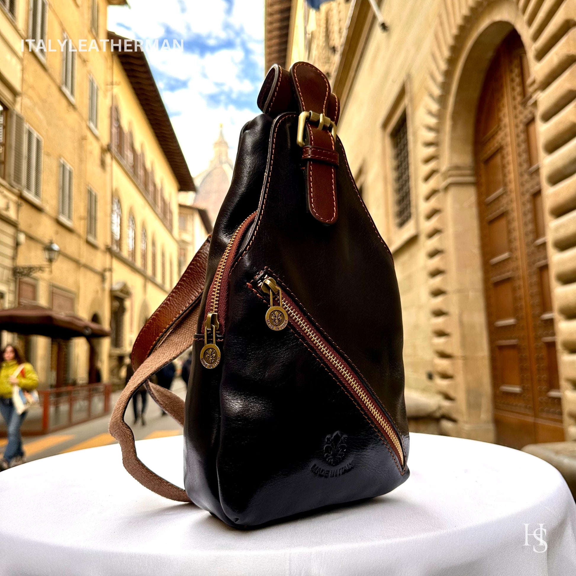 Italian Handmade Leather Sling Bag for Men | Elevate Your Style with Exquisite Craftsmanship, NAVY BLUE