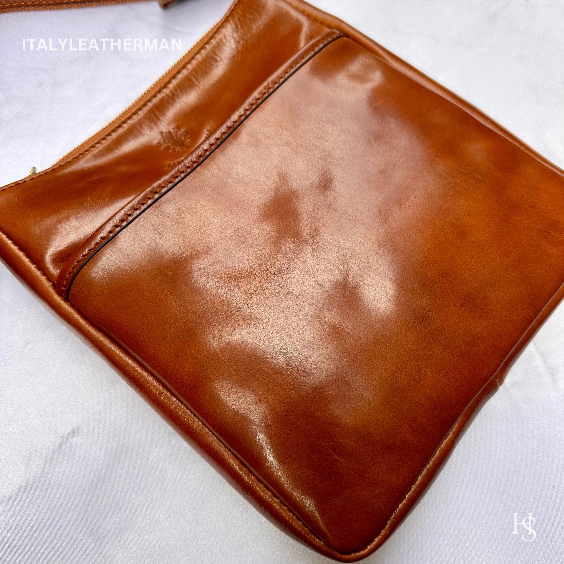 Italian Handmade Leather Crossbody Bags for Men Made In Italy from Florence || Handmade leather bag