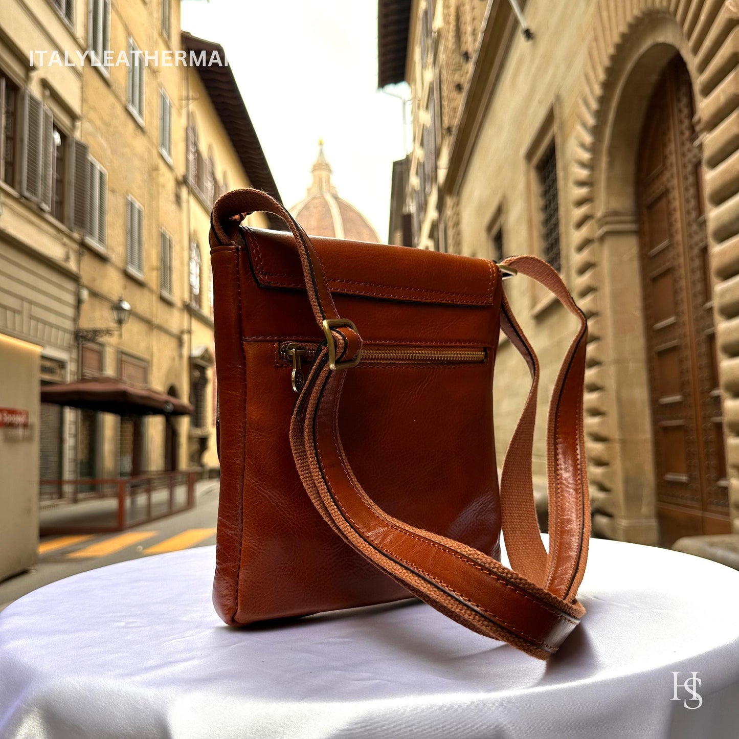 Italian Handmade Leather Crossbody Bags for Men Made In Italy from Florence || Handmade leather bag