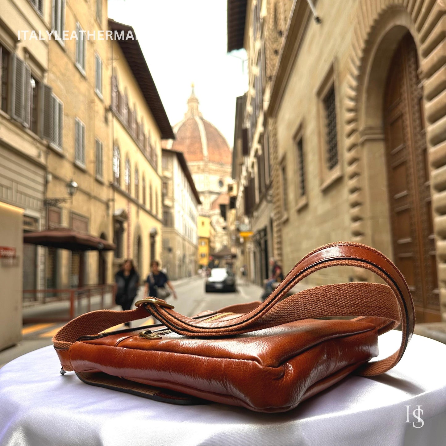 Italian Handmade Leather Crossbody Bags for Men Made In Italy from Florence || Handmade leather bag