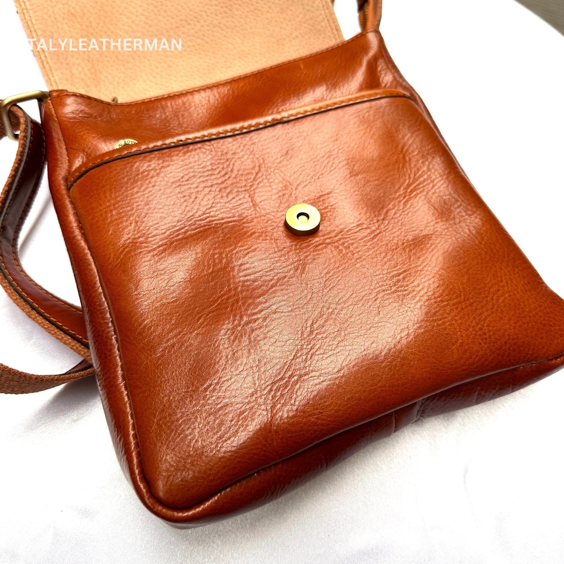 Italian Handmade Leather Crossbody Bags for Men Made In Italy from Florence || Handmade leather bag