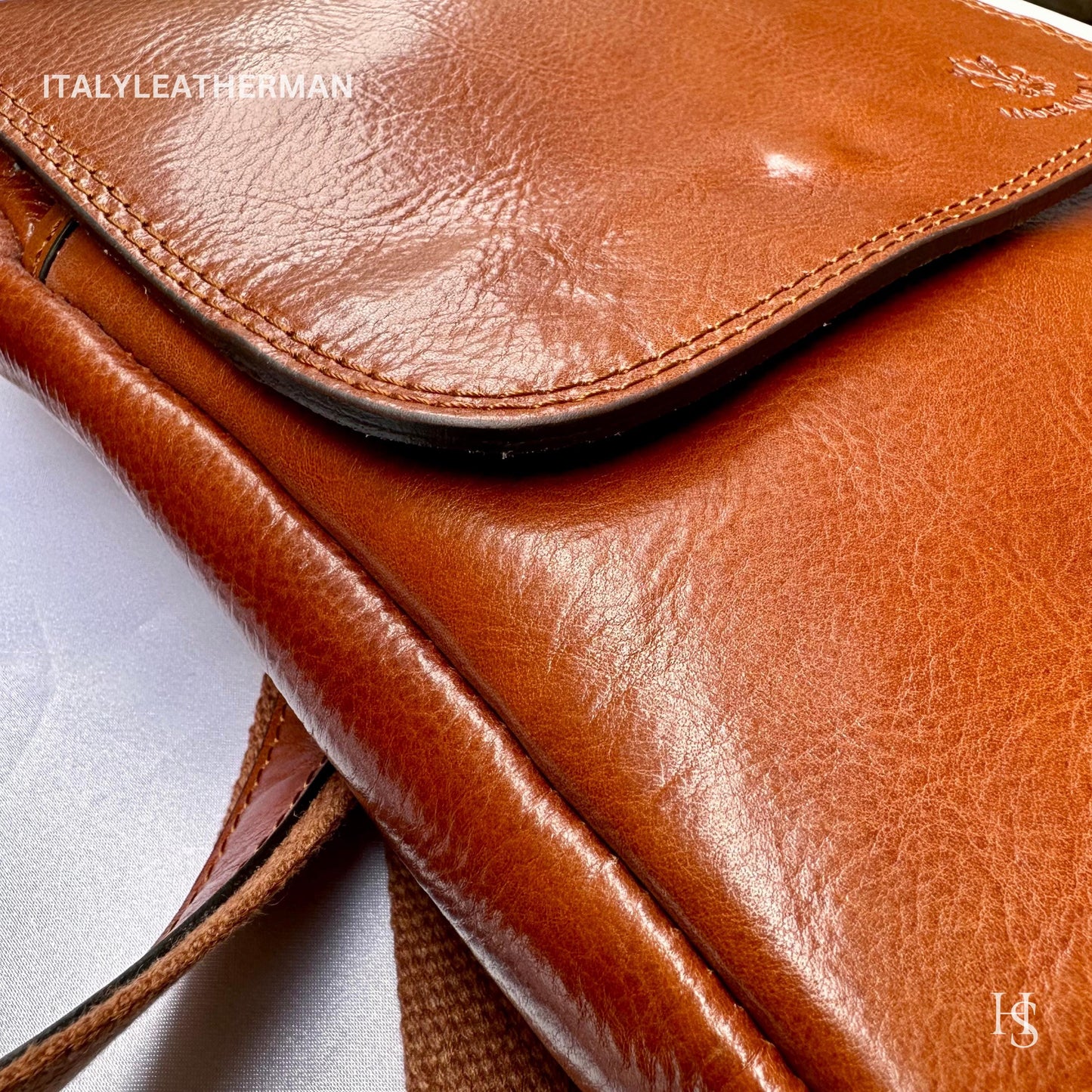 Italian Handmade Leather Crossbody Bags for Men Made In Italy from Florence || Handmade leather bag