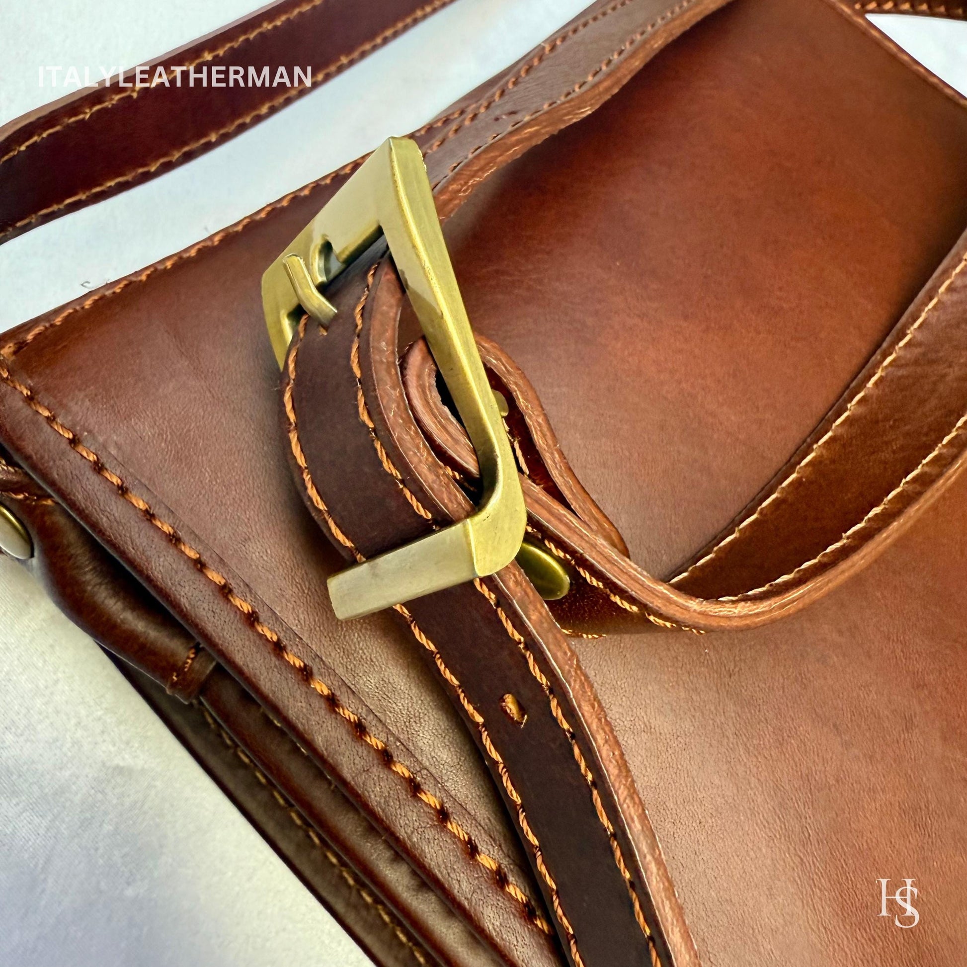 Italian Handmade Leather Crossbody Bags for Men Made In Italy from Florence || handmade leather bag, Gift for him