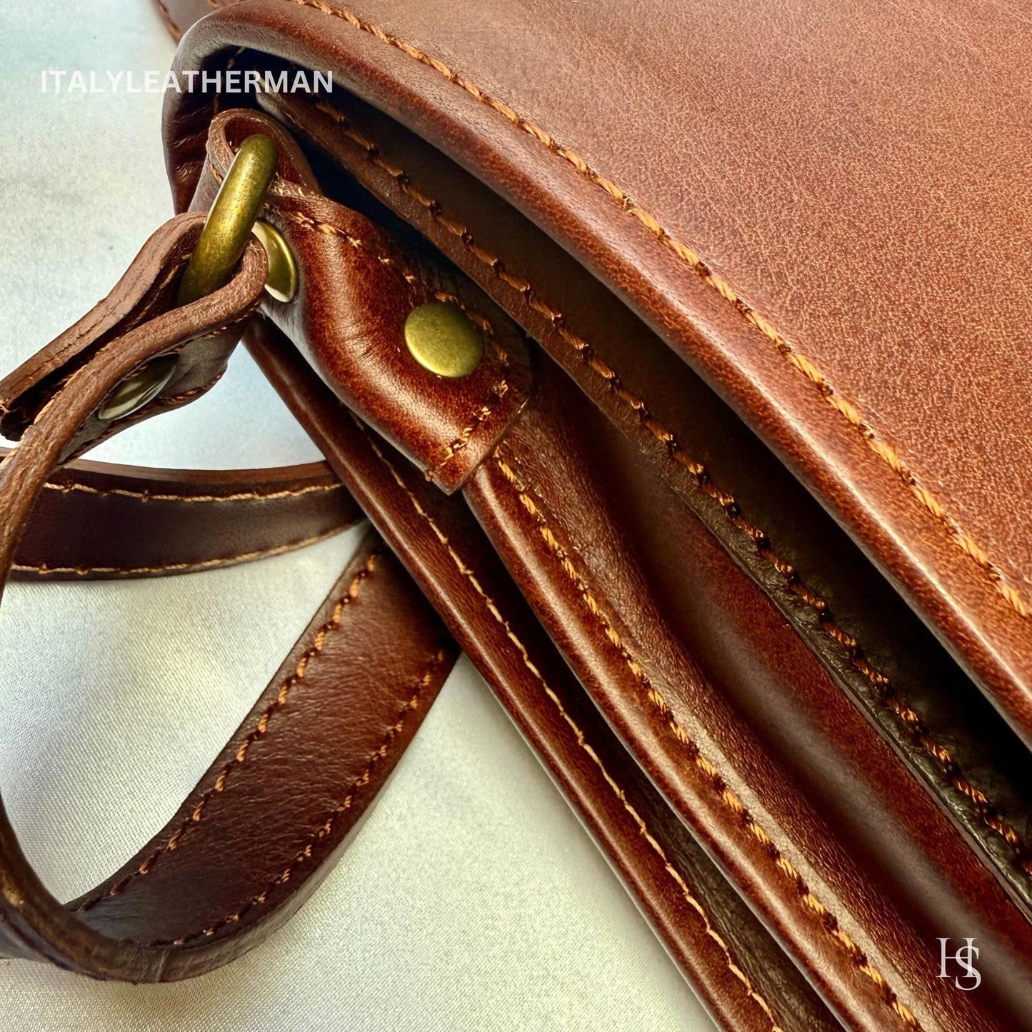 Italian Handmade Leather Crossbody Bags for Men Made In Italy from Florence || handmade leather bag, Gift for him