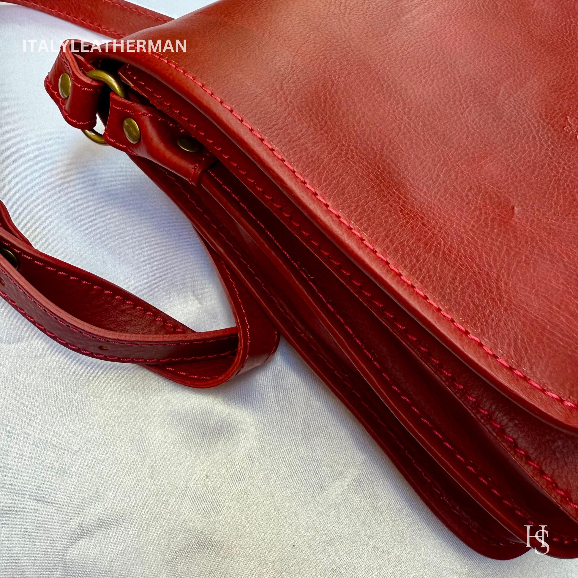 Italian Handmade Leather Crossbody Bags for Men Made In Italy from Florence || handmade leather bag, Gift for him