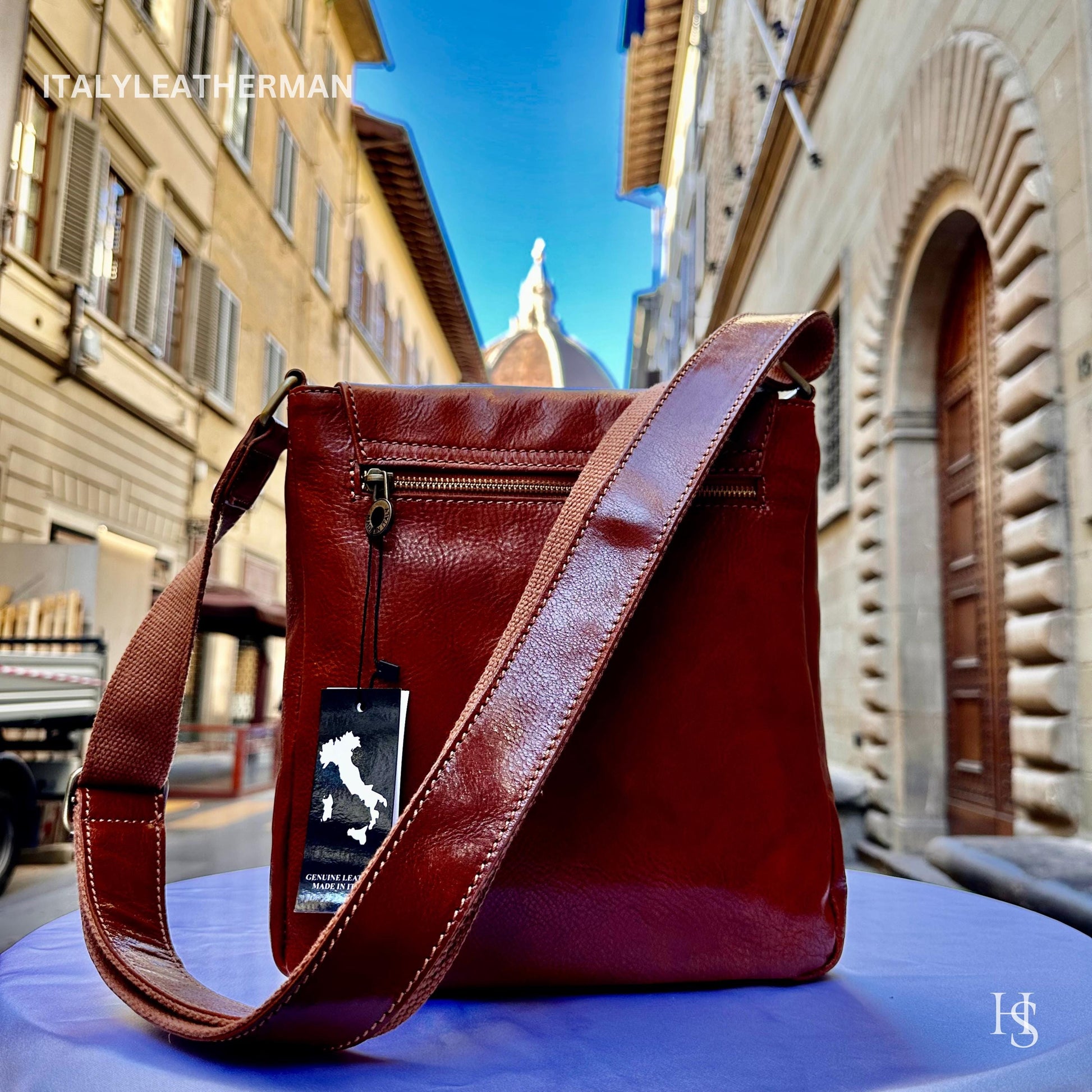 Italian Handmade Leather Crossbody Bags for Men Made In Italy from Florence || handmade leather bag, Gift for him