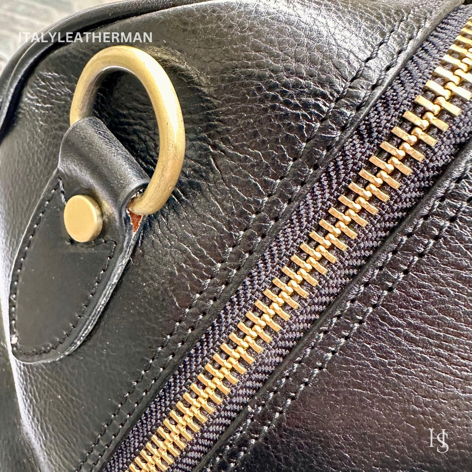 Italian Handmade Leather Travel Bags for Men | Elevate Your Style with Exquisite Craftsmanship made in Italy, Black travel bag